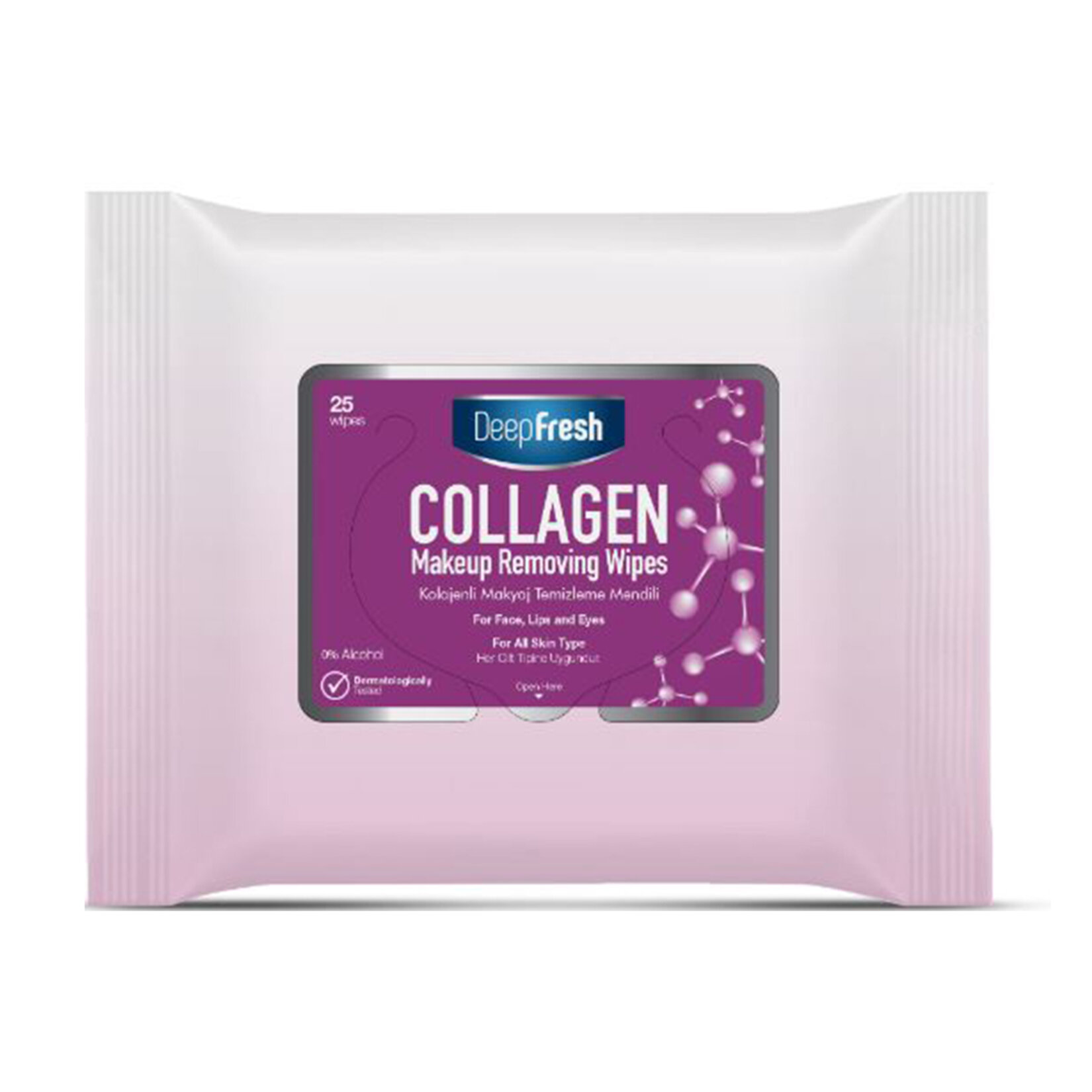 Deepfresh Makyaj Temizleme Mendili Kolajenli 25'li