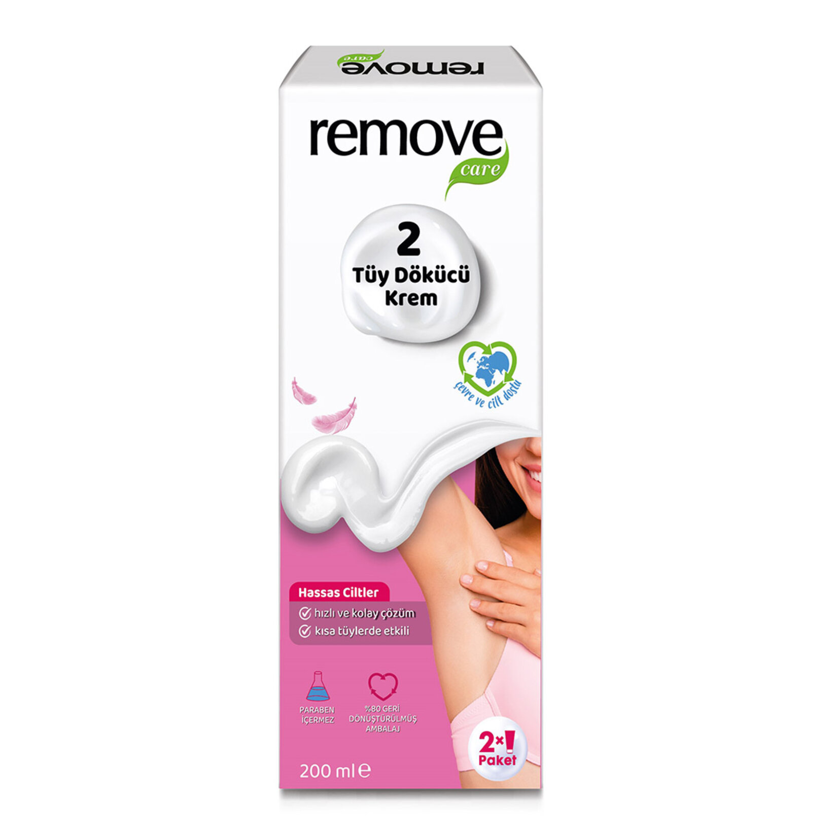 Remove Care Tüy Dökücü Krem Hassas Ciltler 100Ml x 2
