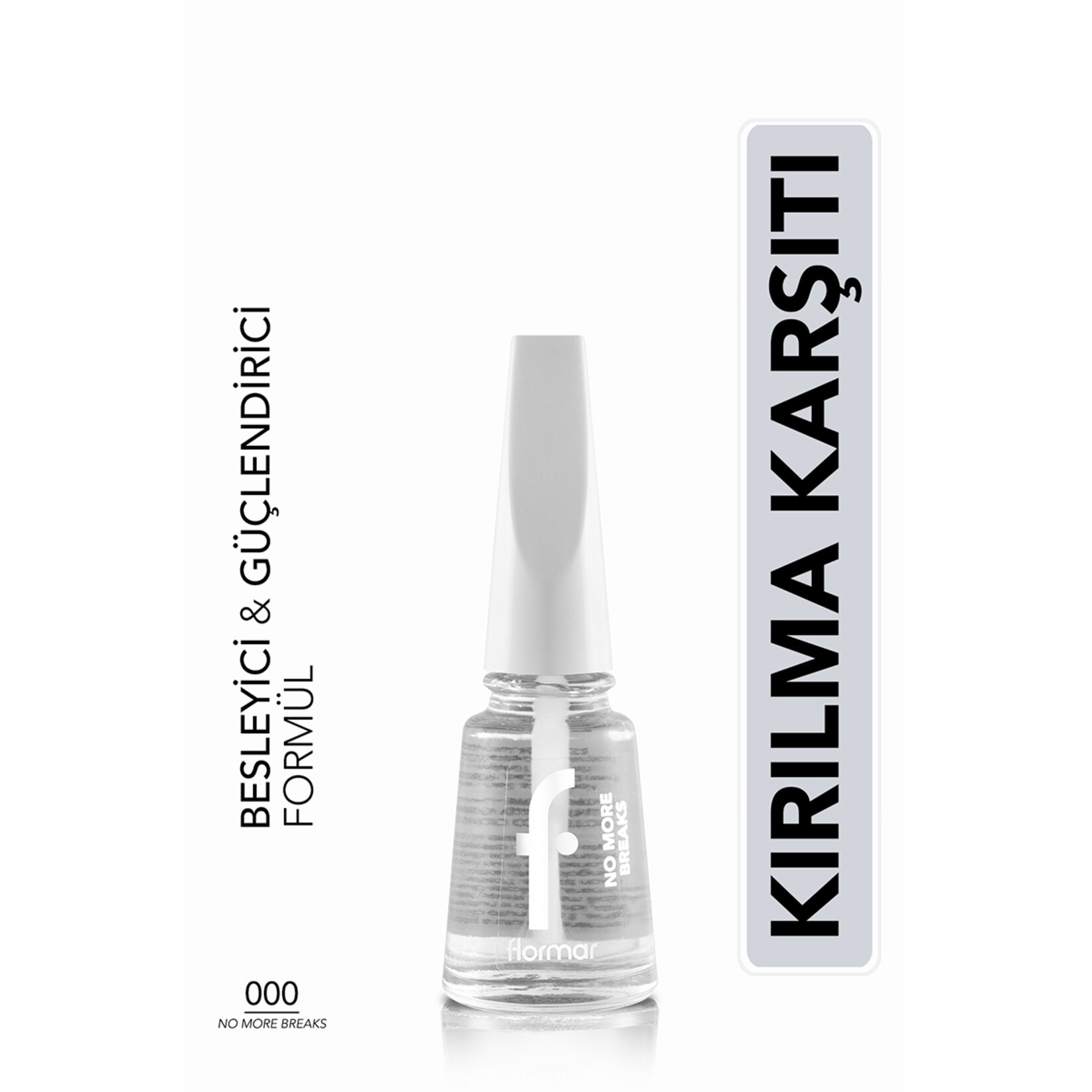 Flormar No More Breaks Kırılma Karşıtı Güçlendirici Tırnak Cilası - 000 Transparent