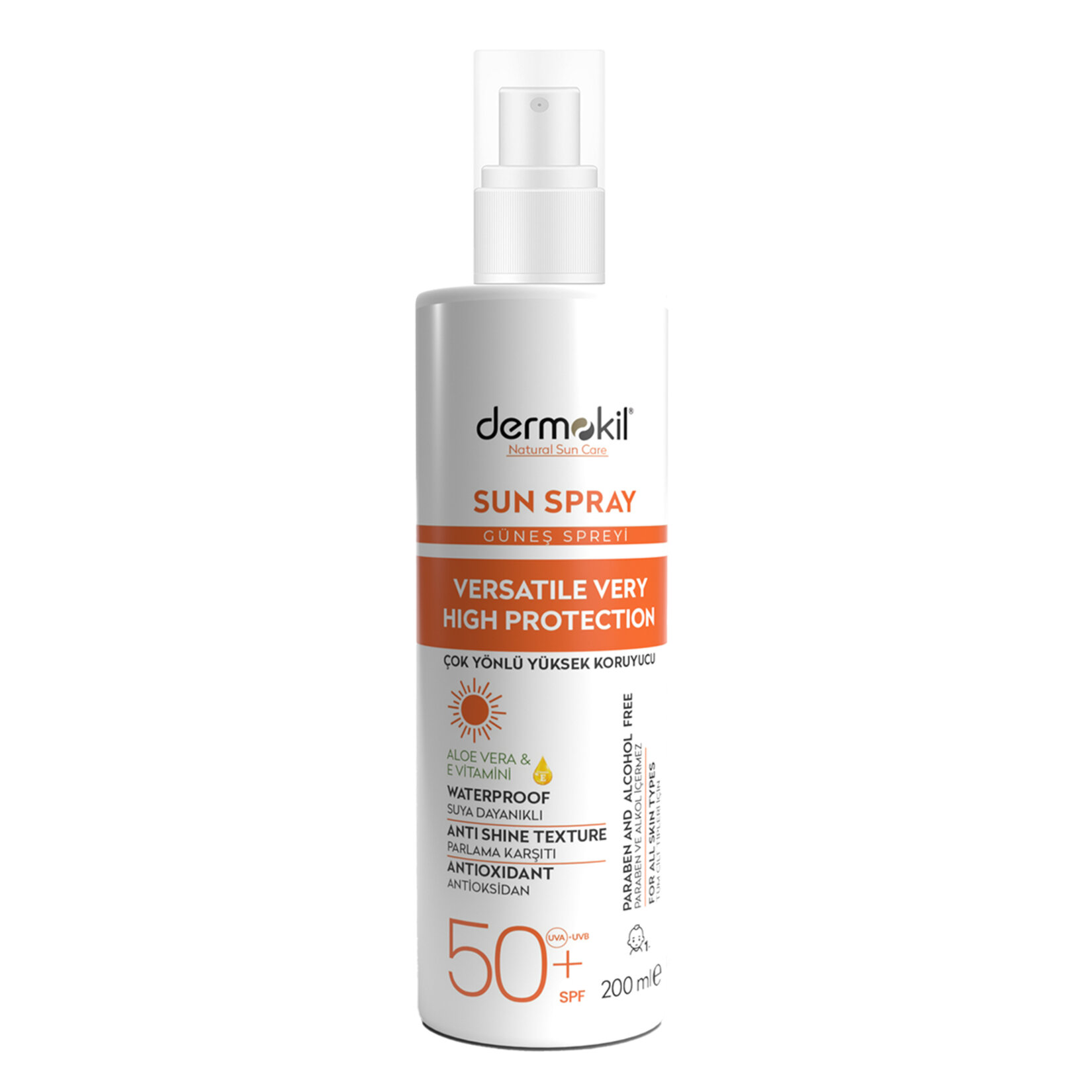 Dermokil 50 Spf Güneş Losyonu Spreyli 200 Ml