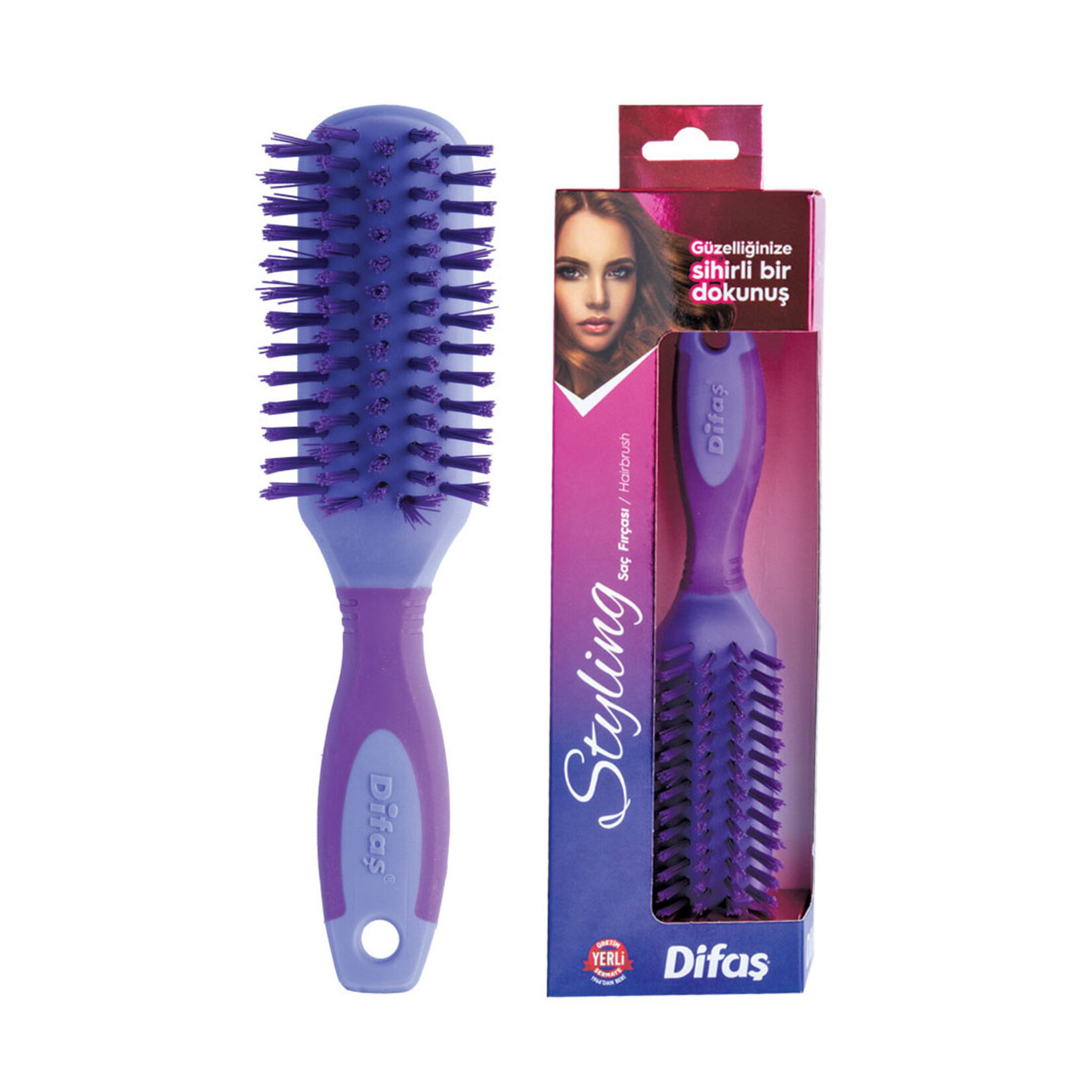 Difaş Styling 67 Kavuçuk Saplı Saç Fırçası