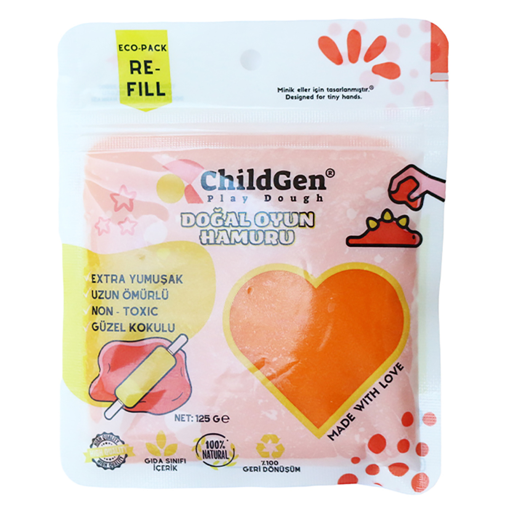 Childgen Doğal Oyun Hamuru Ecopack Turuncu 125 G
