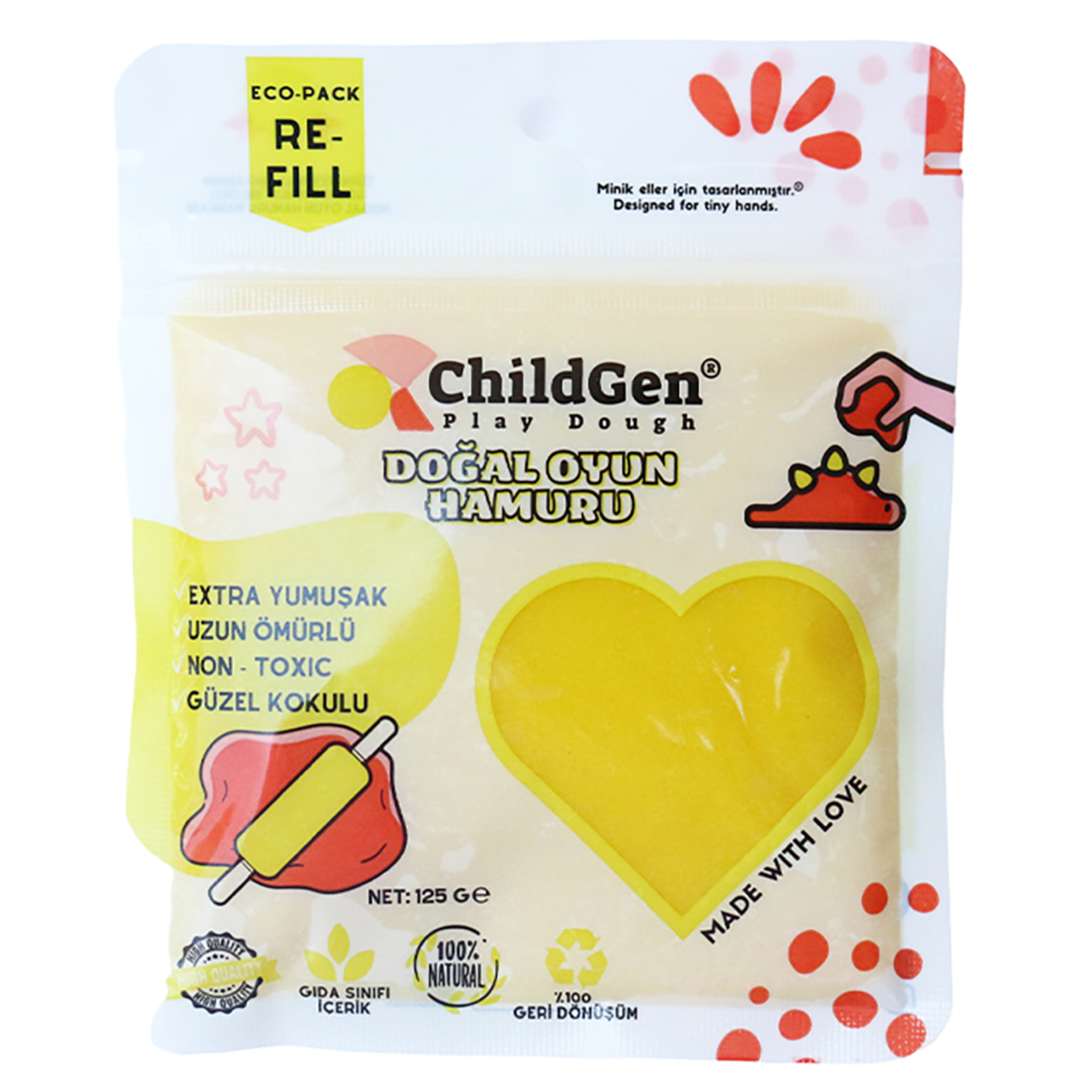 Childgen Doğal Oyun Hamuru Ecopack Sarı 125 G