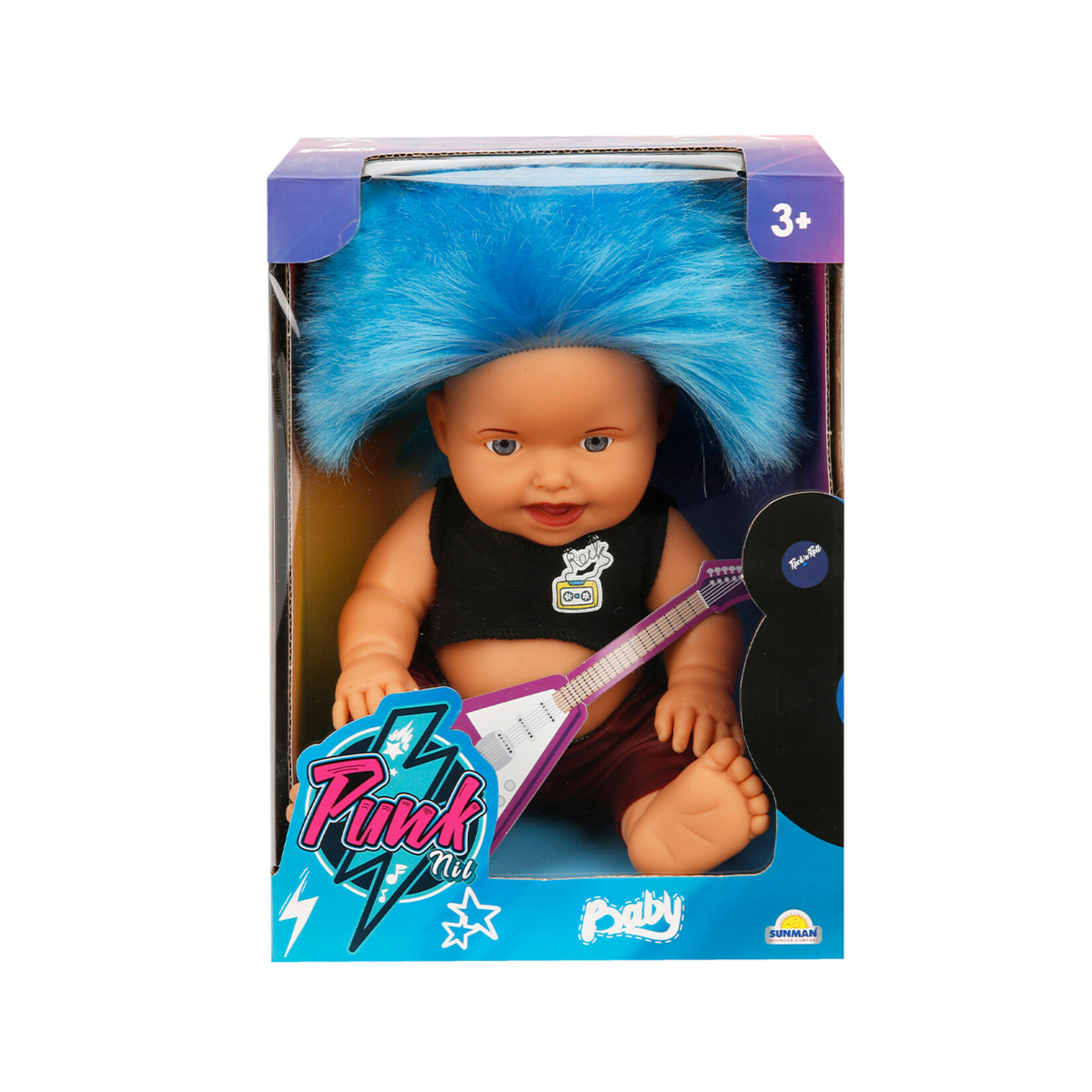 Sunman Bebek Nil Punk Renkli Saçlı 23 Cm