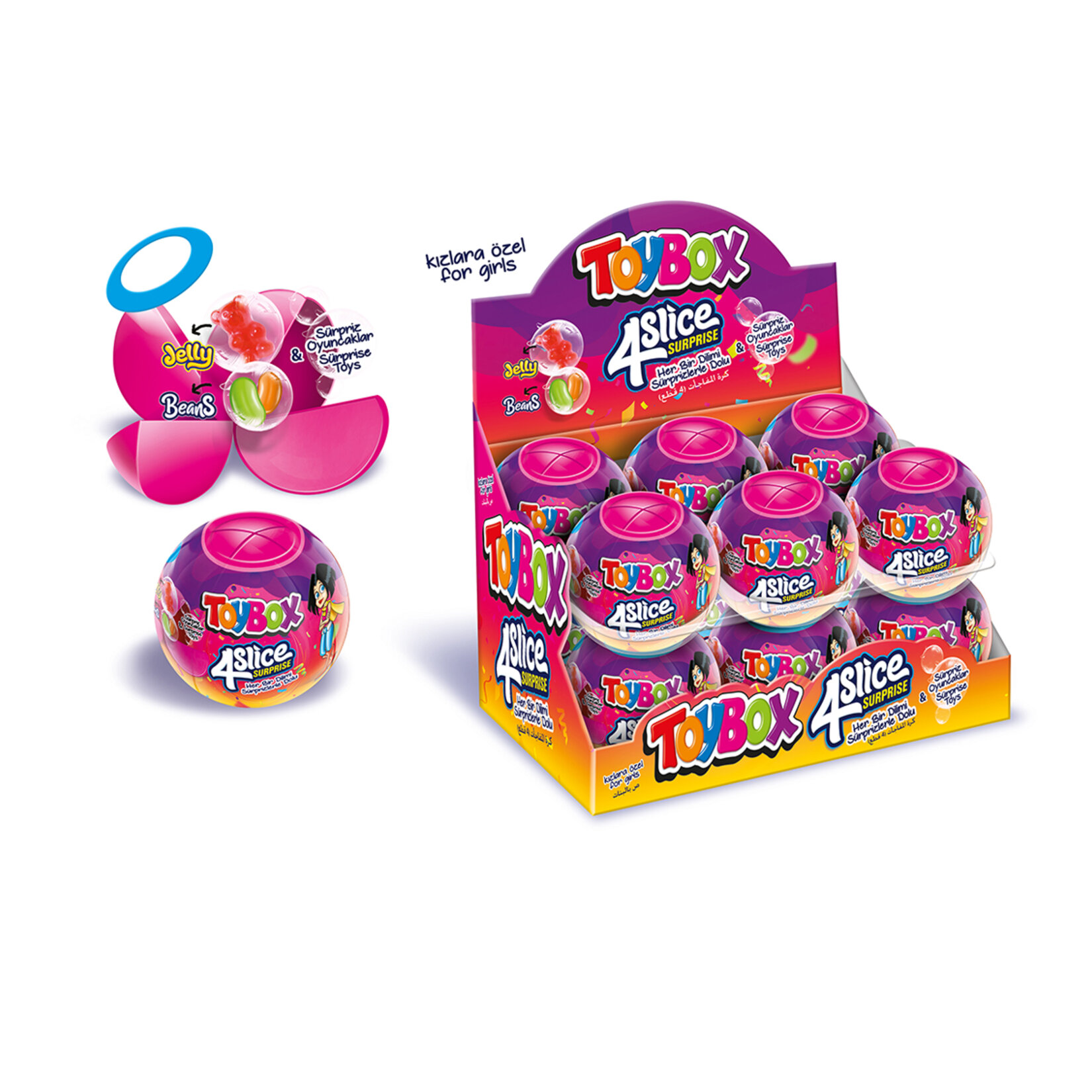 Toybox 4 Dilim Kız Çocuklarına Özel Sürpriz Yumurta