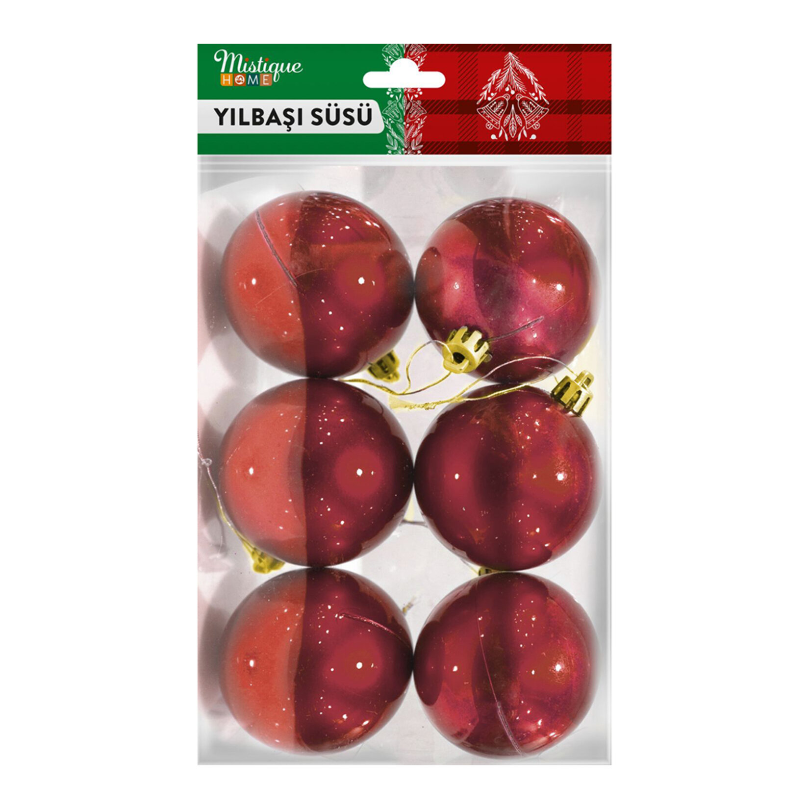 Mıstıque Home 6Cm 6Lı Parlak Top Yılbaşı Ağacı Süs