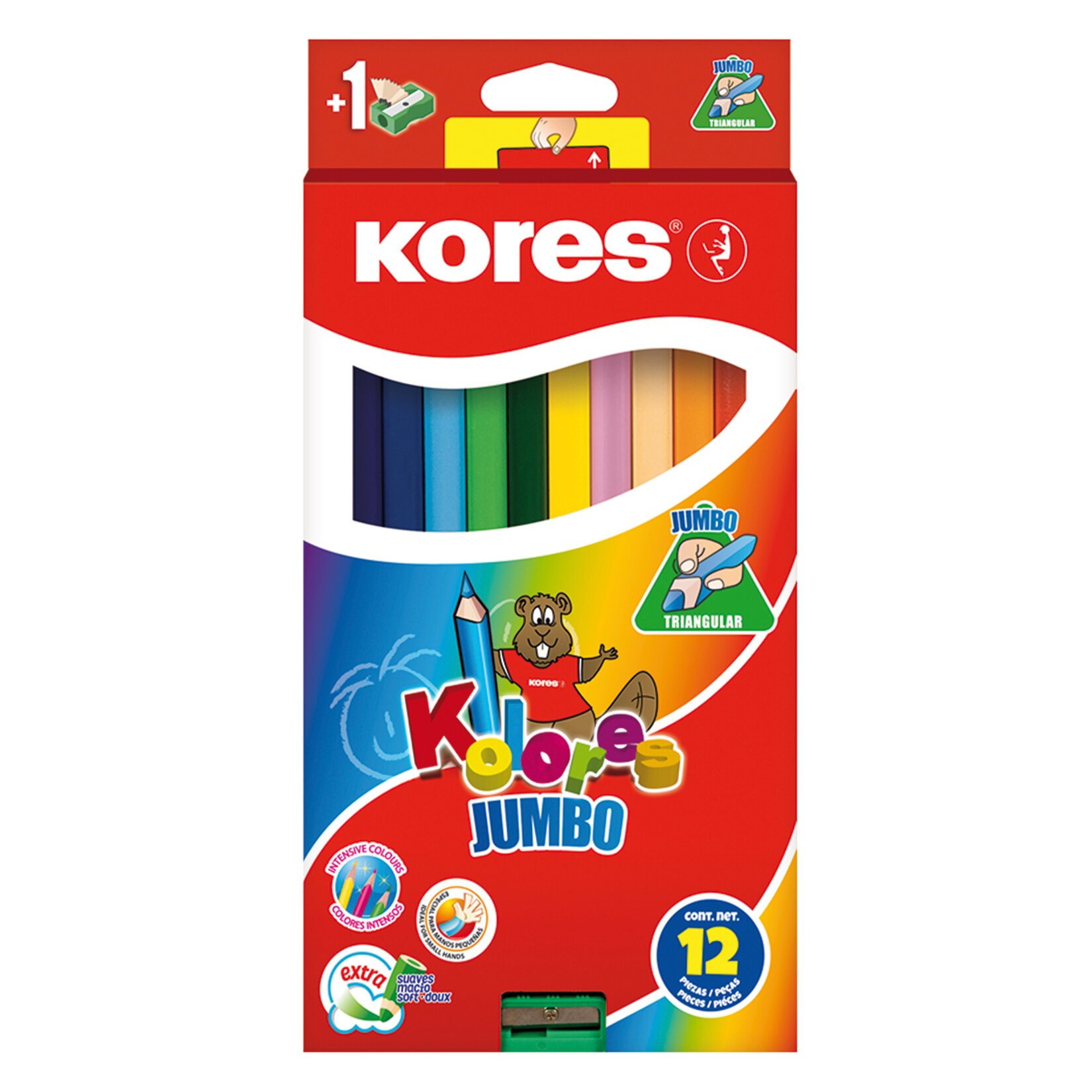 Kores Jumbo Kuru Boya Kalemi 12Li 