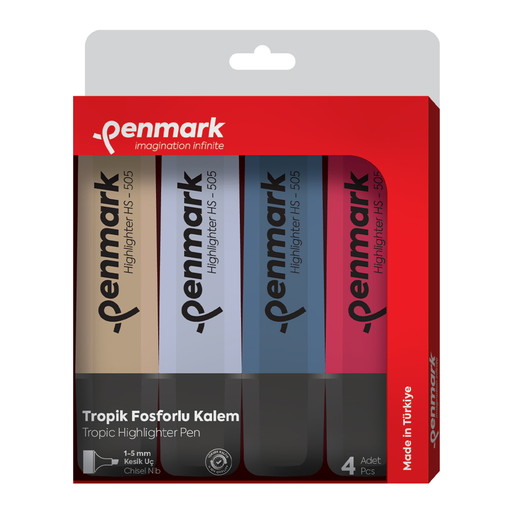 Penmark Fosforlu Kalem 4'lü Asetat Karışık Renk