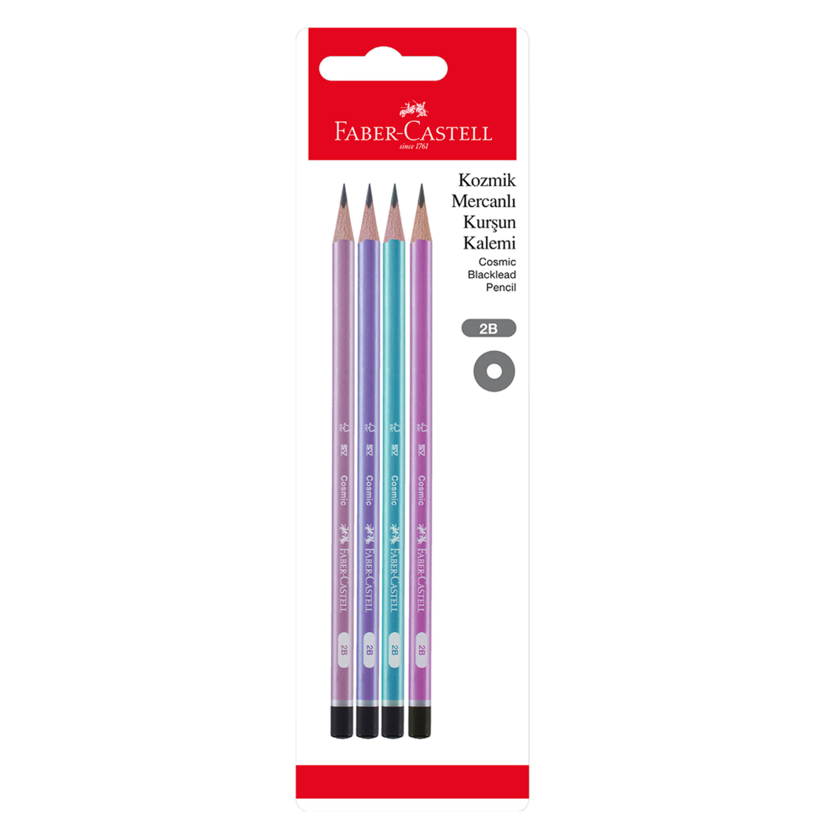 Faber Castell Blister Kozmik Mercanlı Kurşun Kalem 2b 4'lü