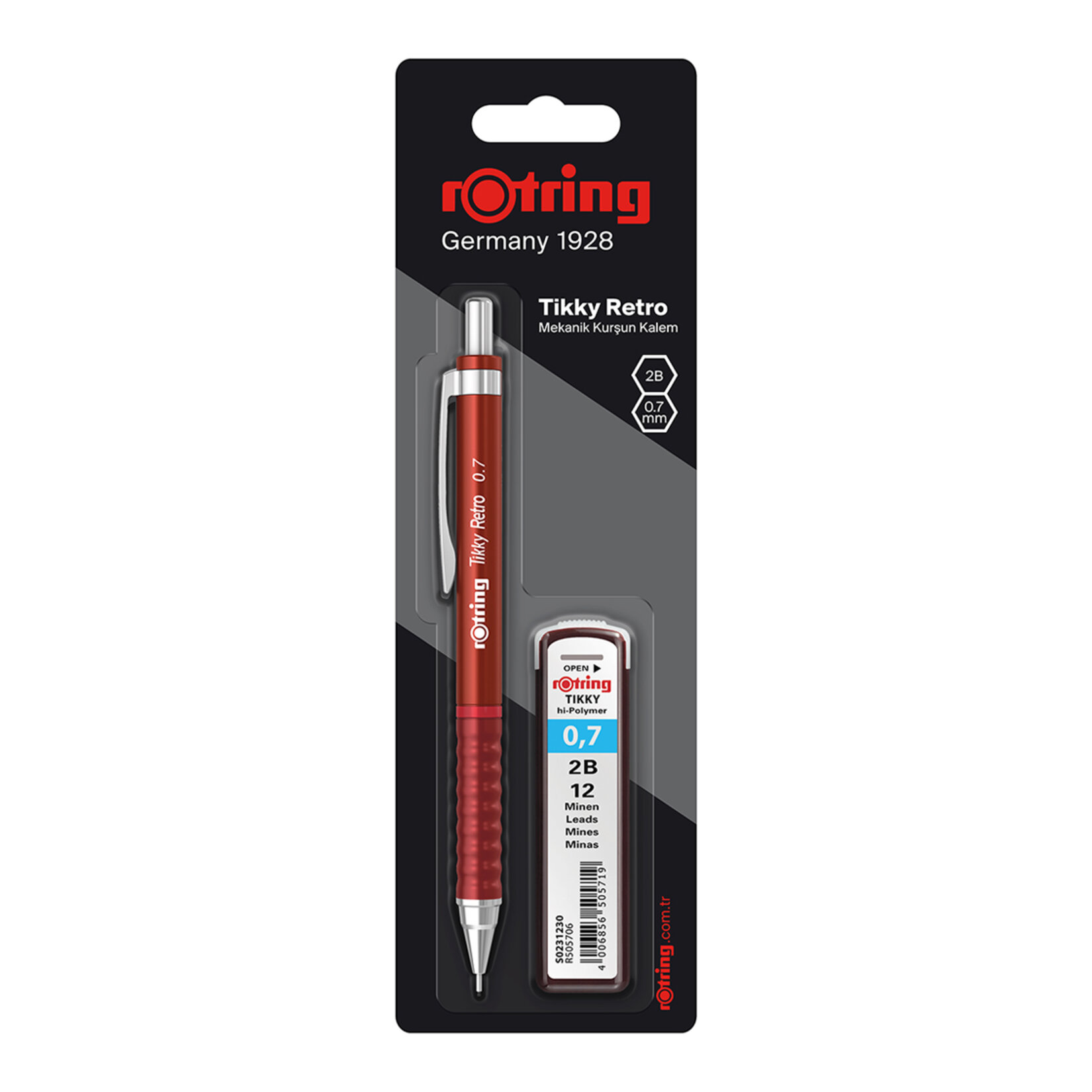 Rotring Tikky Retro Versatil Kalem Kırmızı+ 0.7 Uç