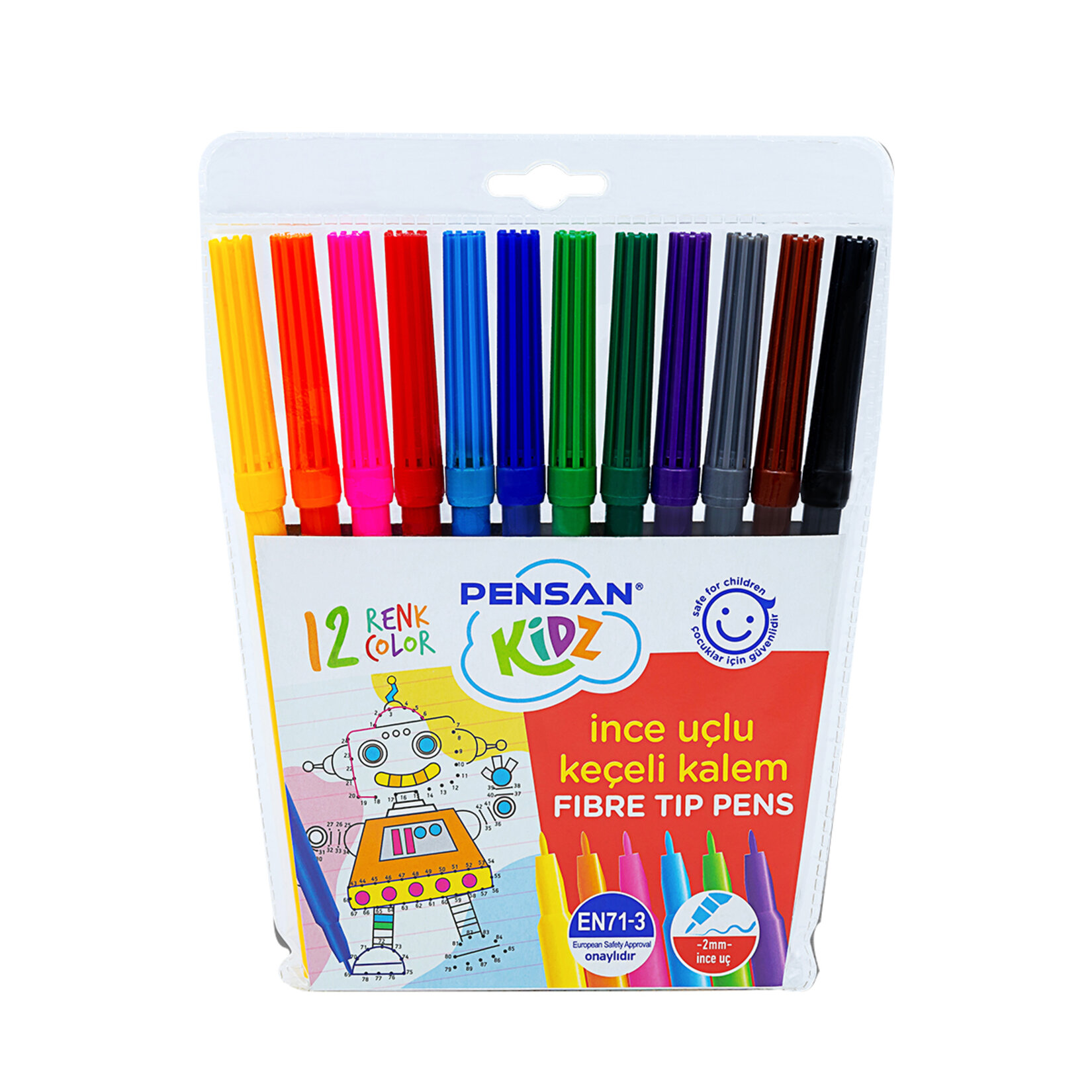 Pensan Kidz 5000 İnce Uçlu Keçeli Kalem 12'li