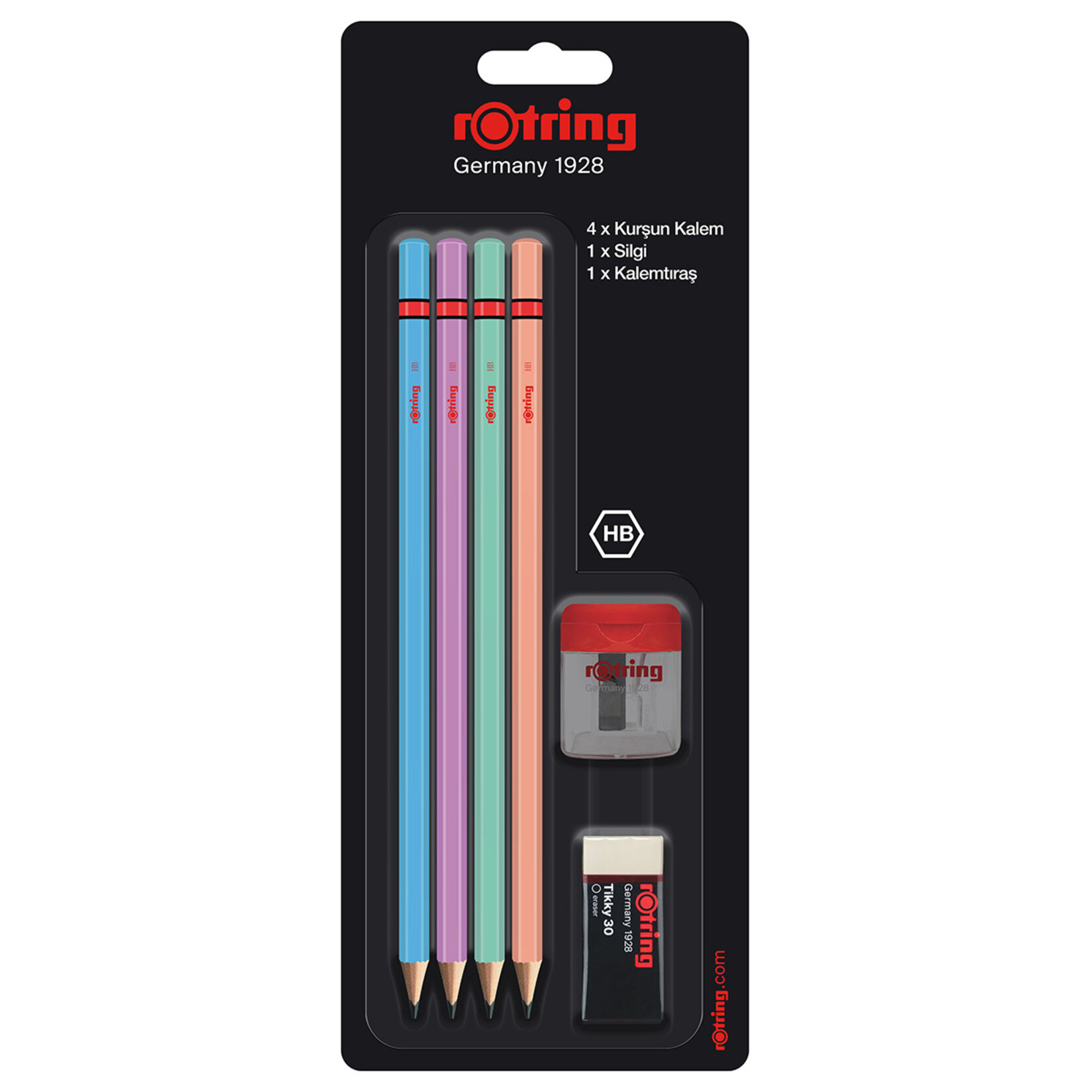 Rotrıng 4 Metalik Kurşun Kalem+ Silgi +Kalemtıraş