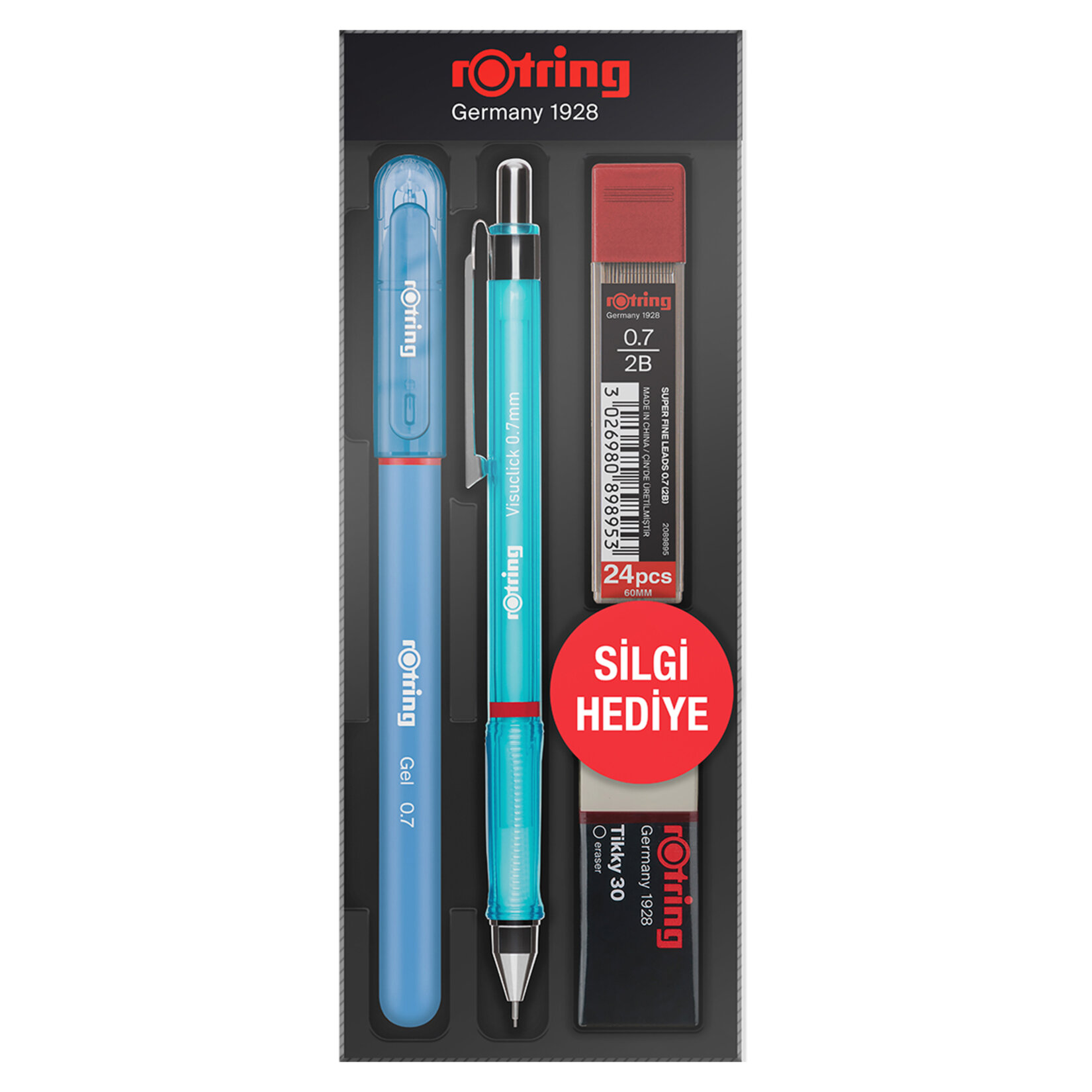 Rotrıng Uçlu Kalem+jel Kalem+0.7 Uç+silgi Hed.mavi