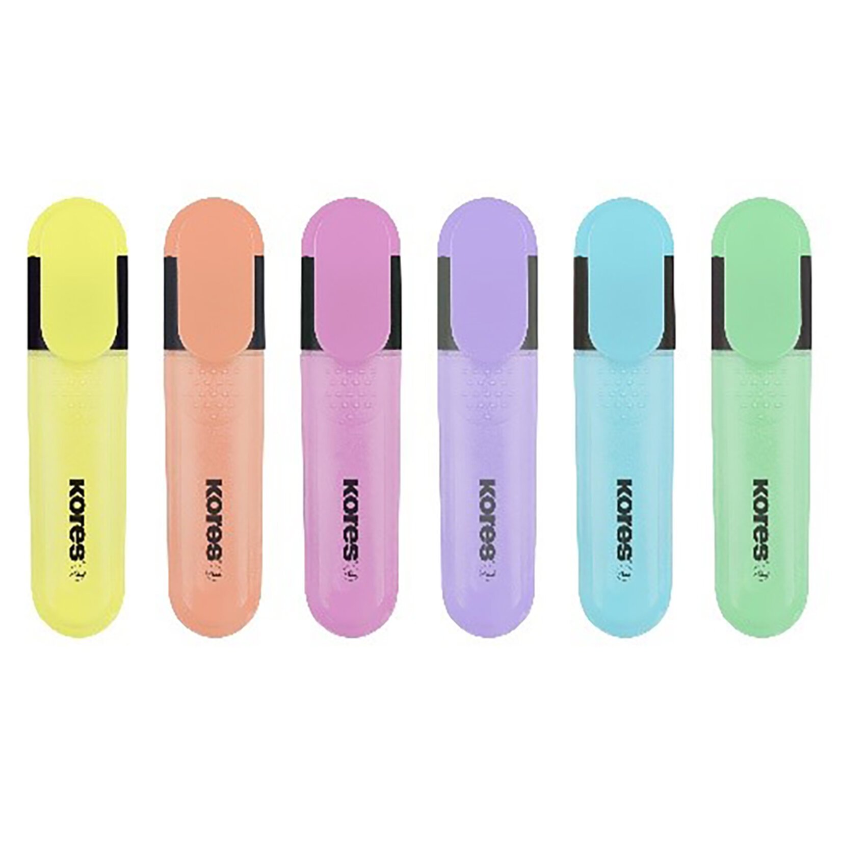 Kores Fosforlu Kalem Pastel Renkler 6Lı Set 