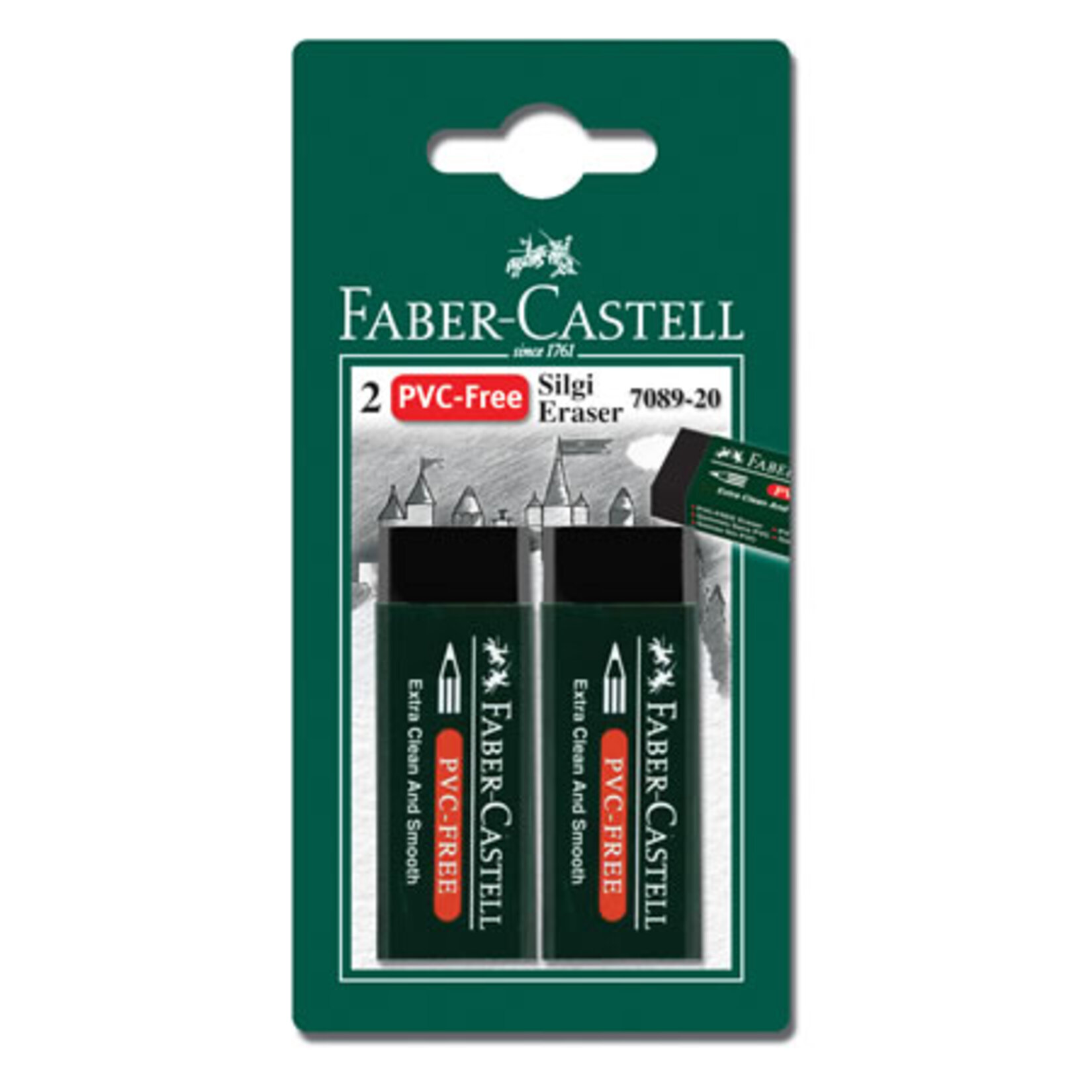 Faber Castell 2 Plastik Silgi 7089/20 (Siyah)