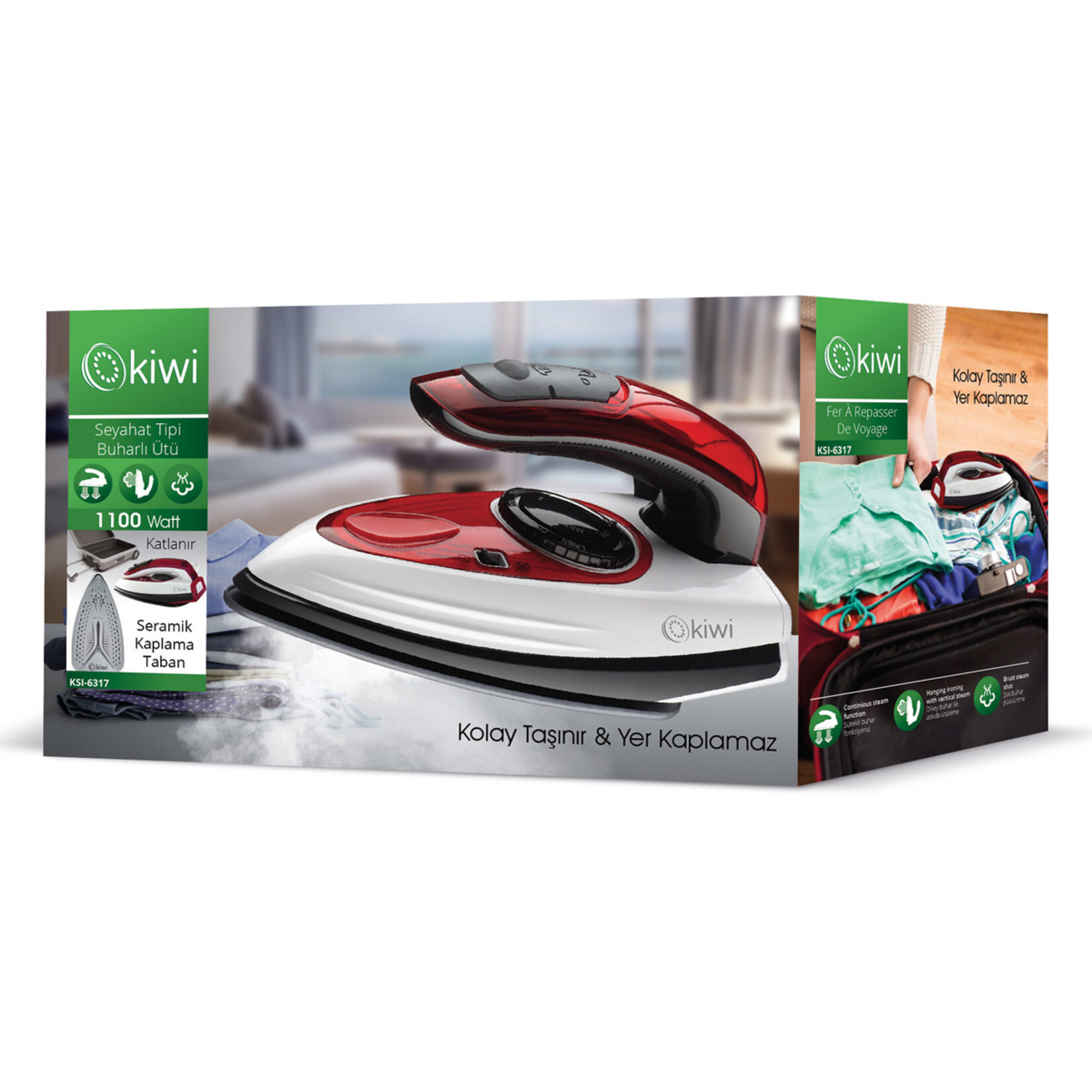 Kiwi KSI-6317 Seyahat Tipi Buharlı Ütü