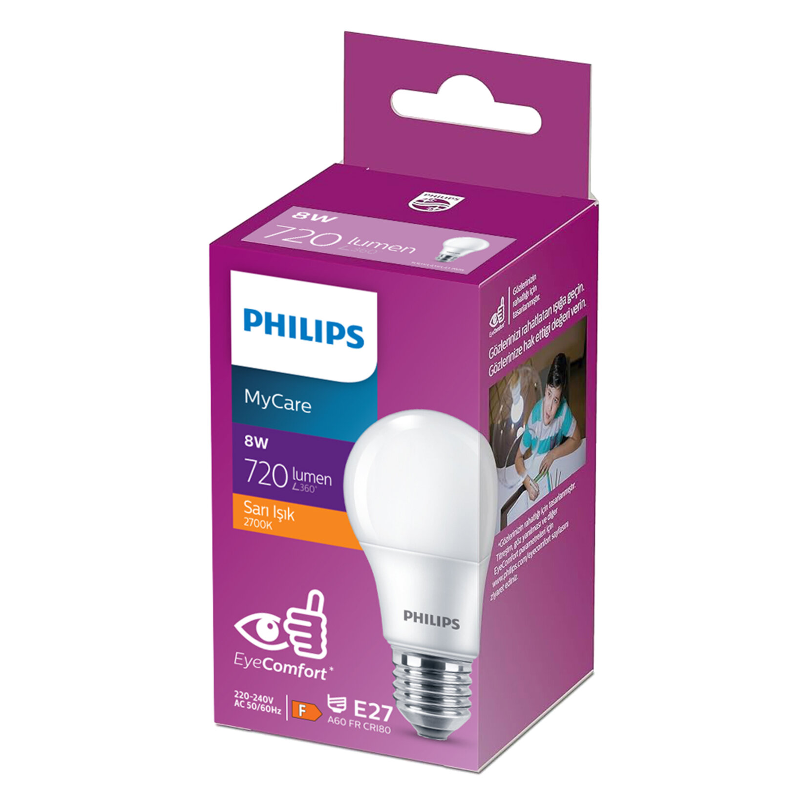 Philips Led Ampul 8W E27 2700K Sarı Işık
