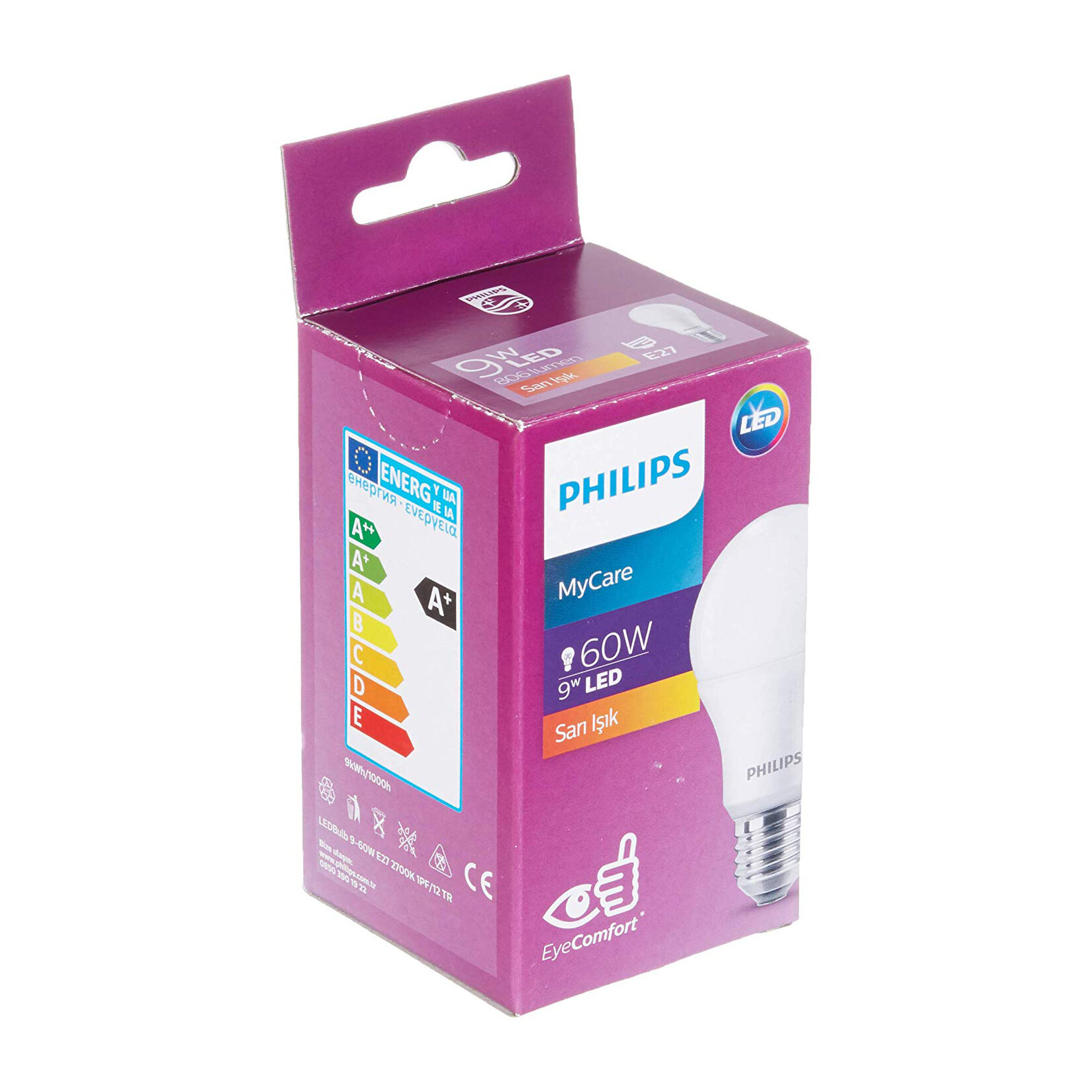 Philips Ledbulb 9-60W E27 2700K Sarı Işık