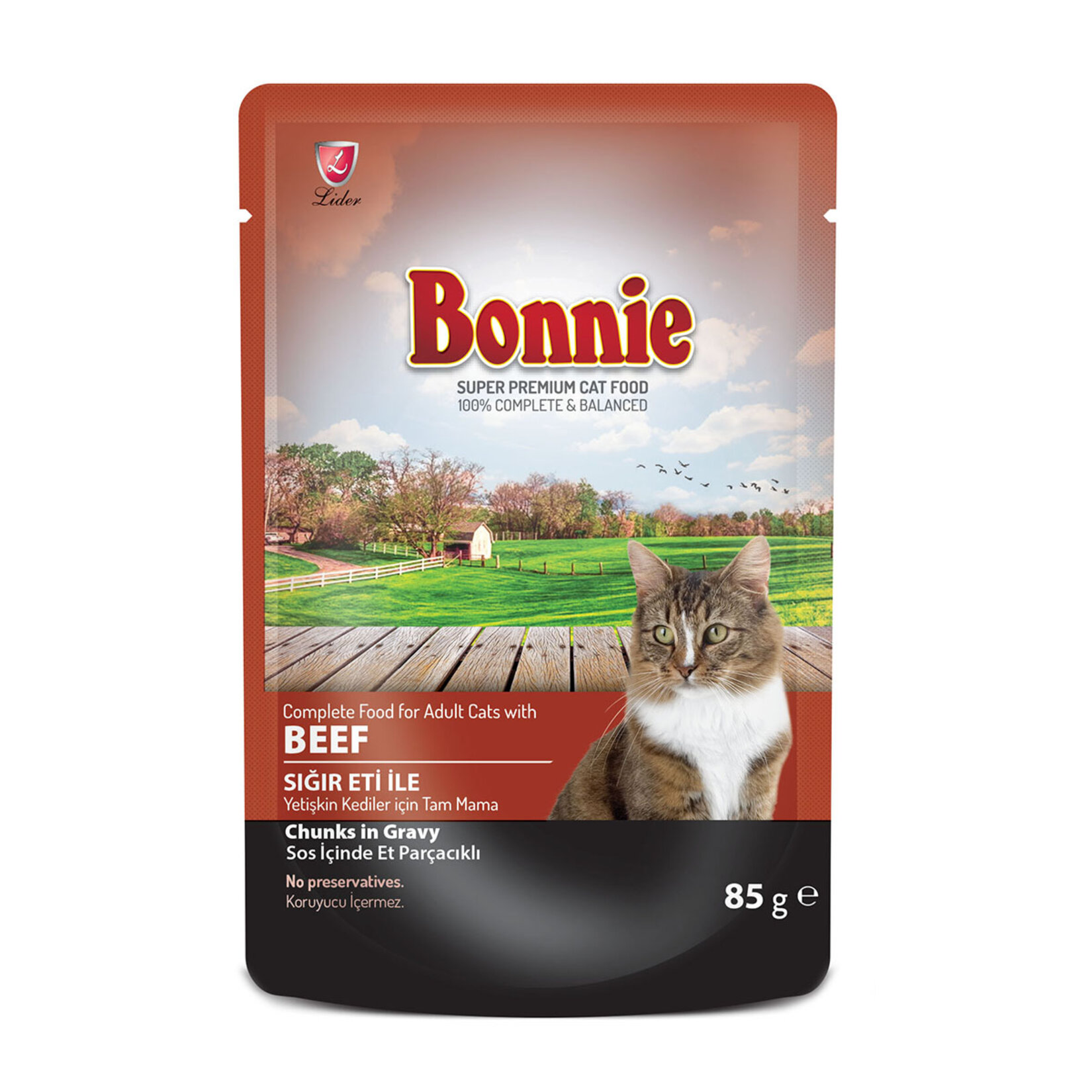 Bonnie Kedi Pouch Biftekli Sos İçinde Et Parçacıklı 85 G