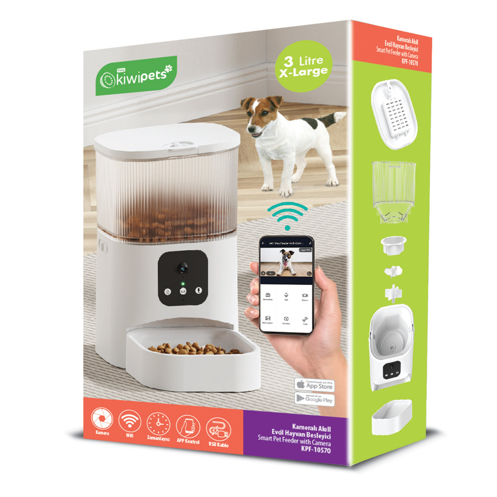 Kiwi KPF-10570 Kameralı Akıllı Evcil Hayvan Besleyici
