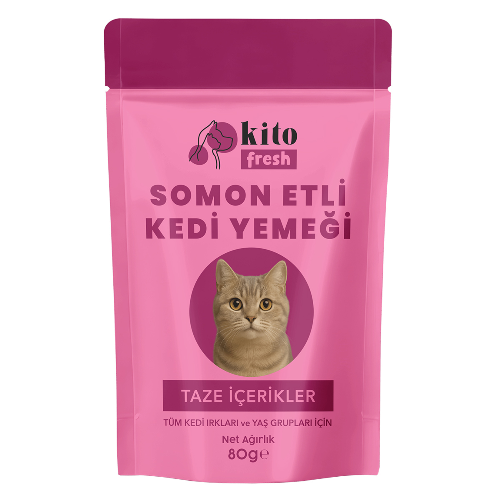 Kito Fresh Somon Etli Kedi Yemeği 80 G