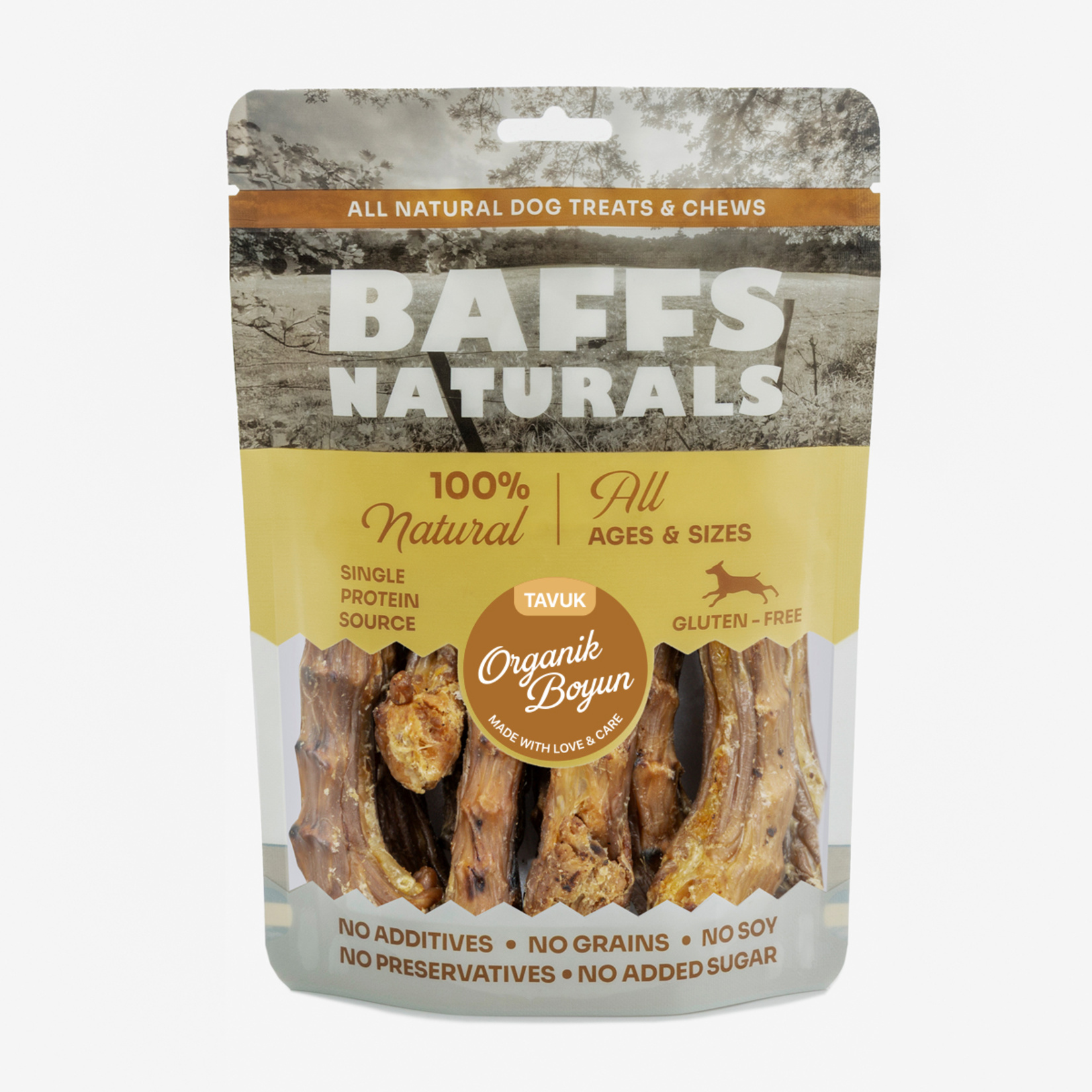 Baffs Naturals Tavuk Boyun Çiğnemelik Köpek Ödül Maması 100 G