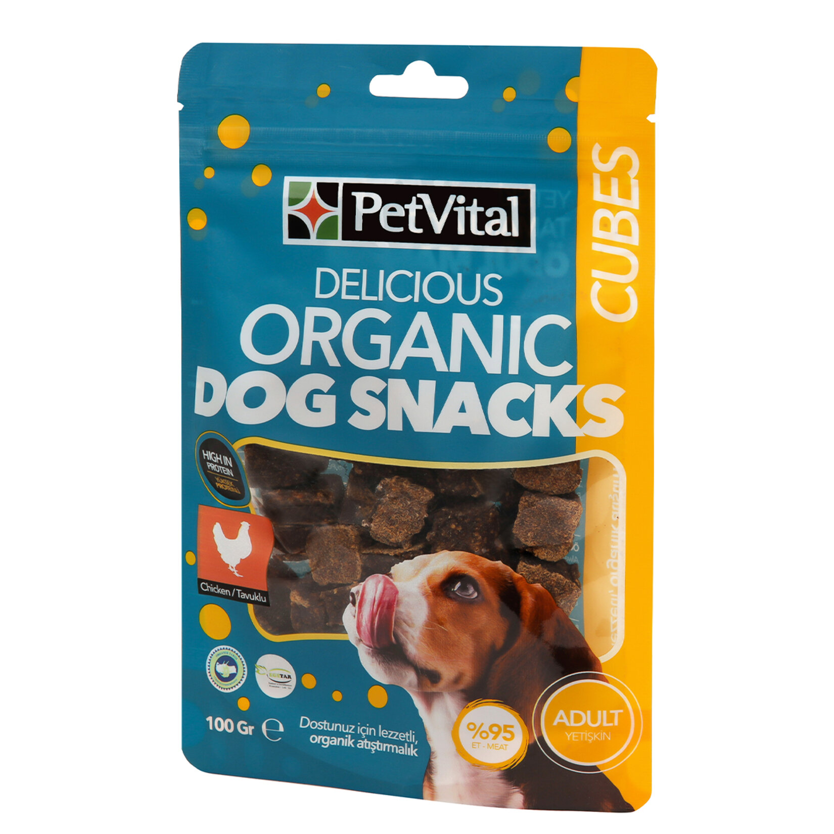 Petvital Organik Köpek Ödül Maması Cubes 100 G