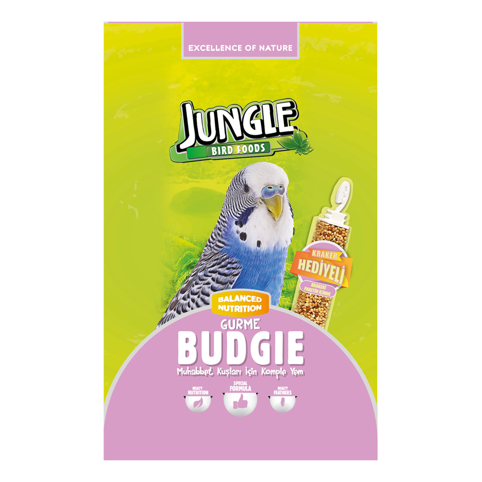 Jungle Gurme Muhabbet Kuşu Yemi 400G Kraker Hediye