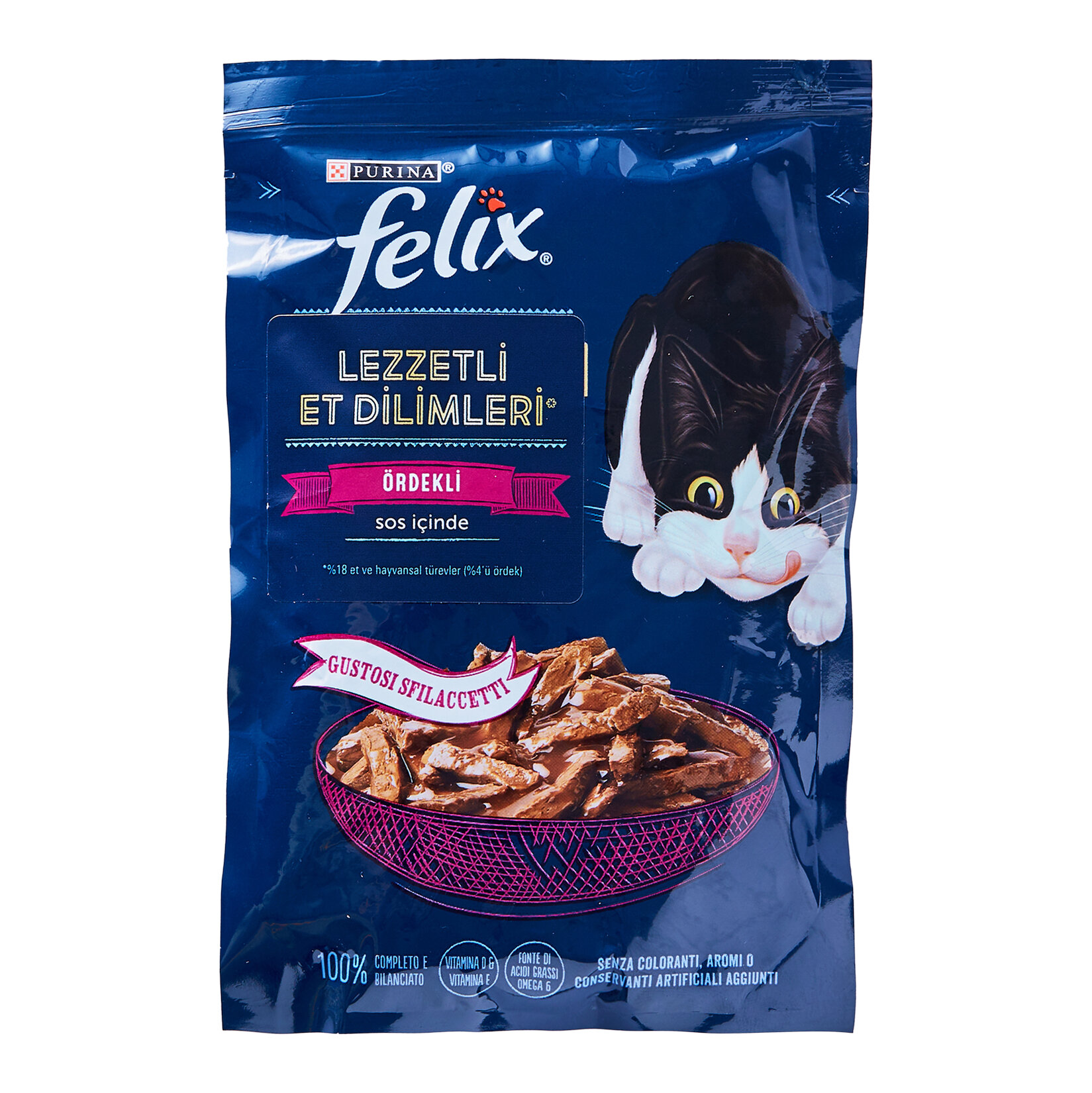 Felix Lezzetli Dilimler Yaş Mama Ördekli 80G