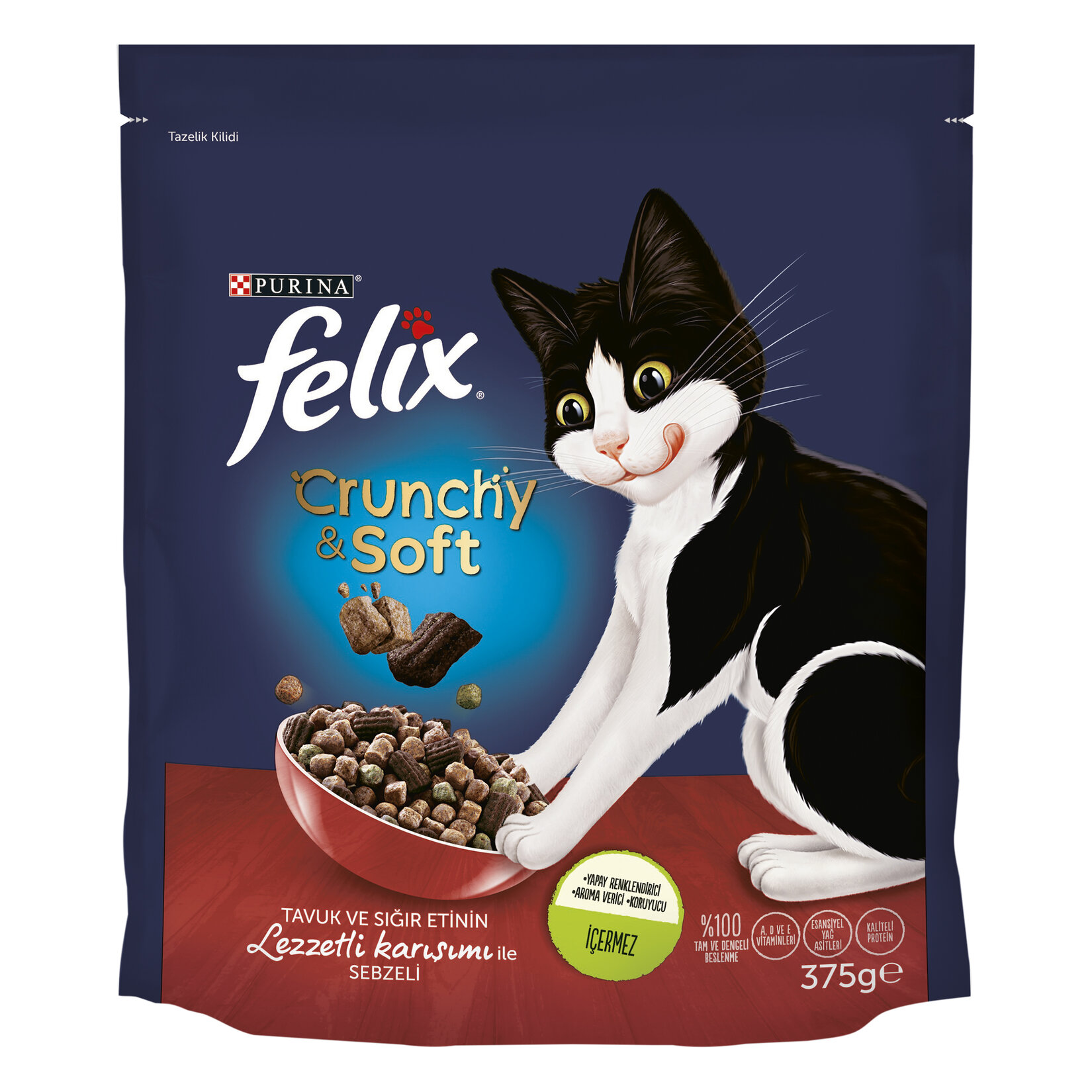 Felix Kuru Kedi Maması Etli Tavuklu 375 G