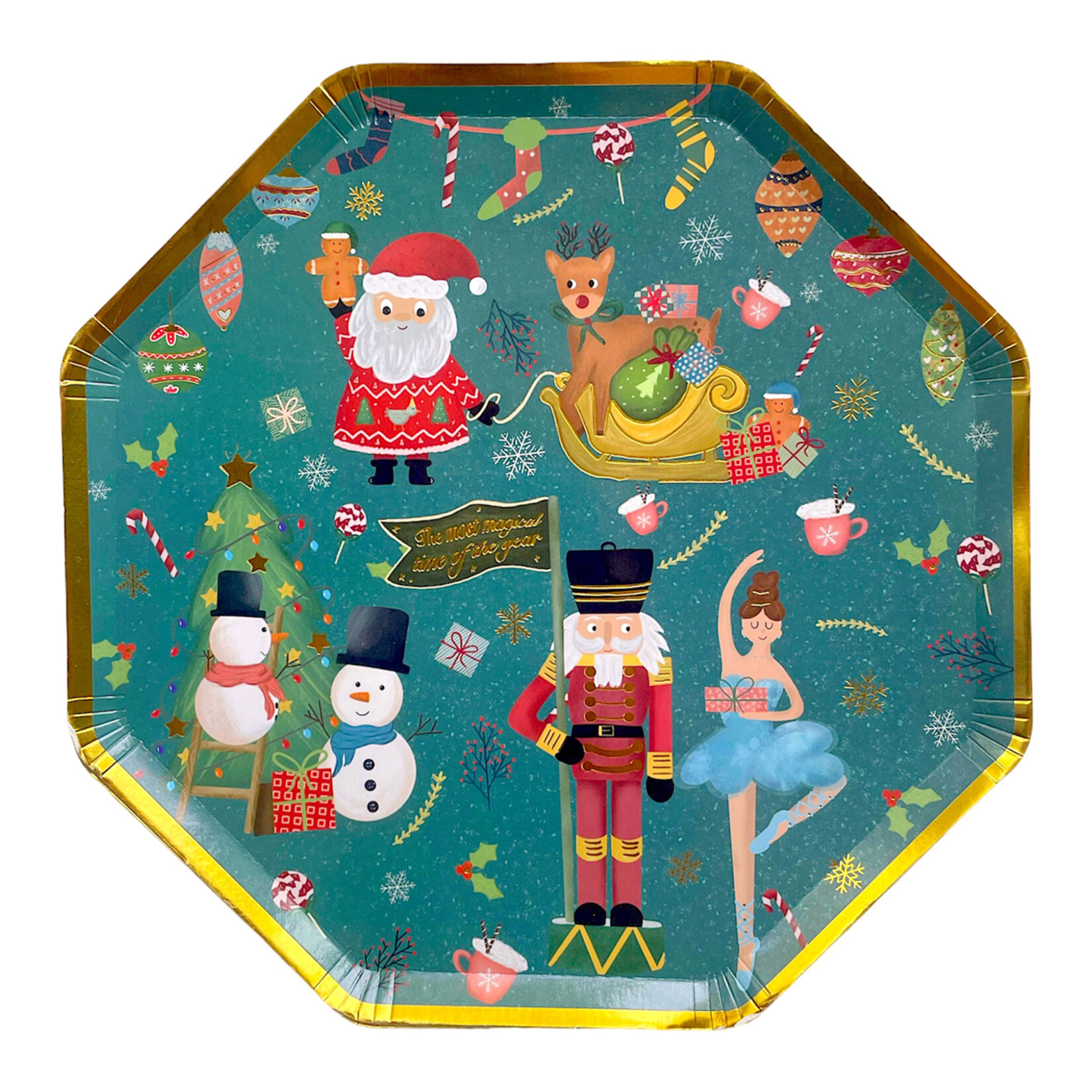 Balinmandalin Yeni Yıl Desenli Karton Tabak 8Li