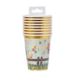 Balinmandalin Çiftlik Yaldızlı Karton Bardak 8 Adet