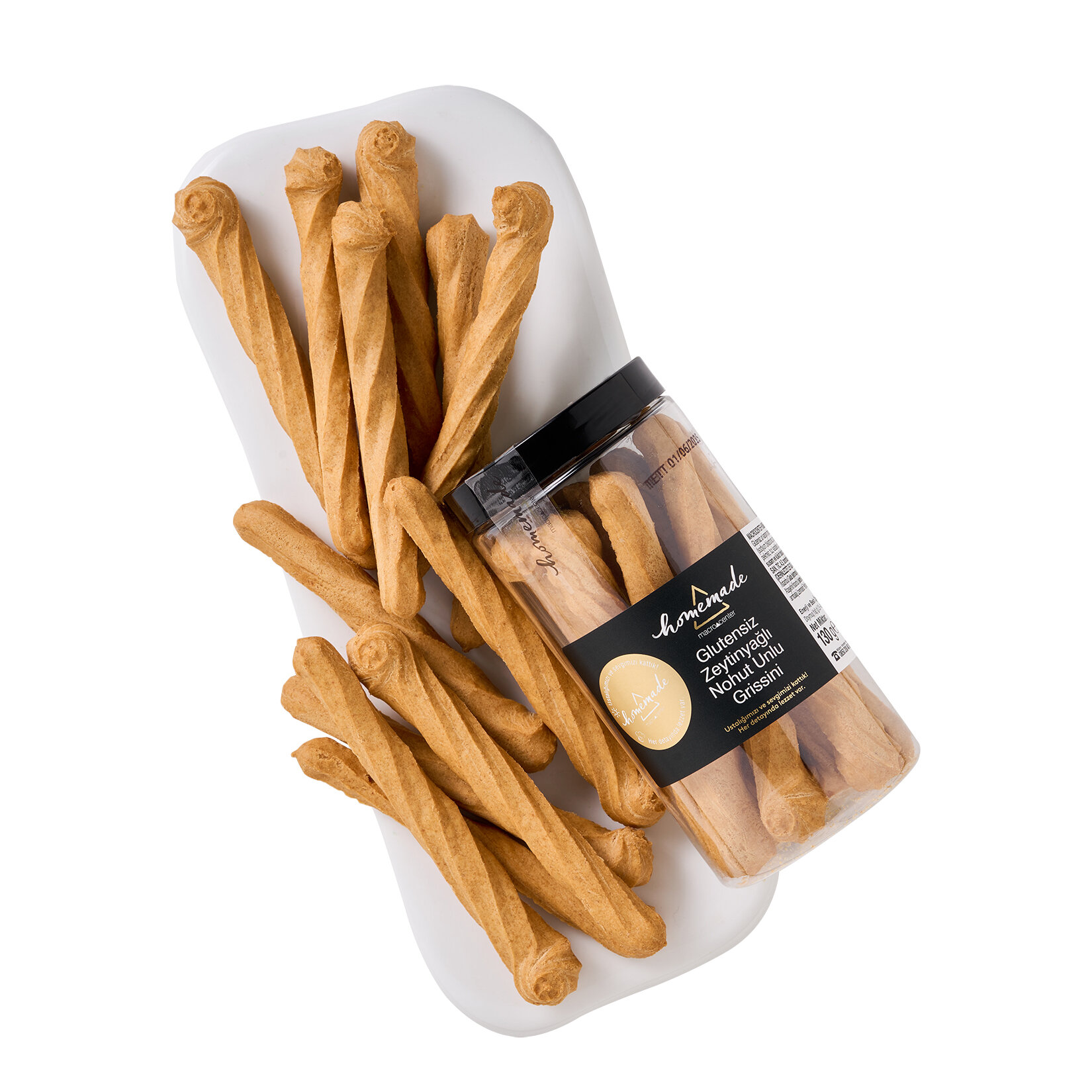 Homemade Glutensiz Zeytinyağlı Nohut Unlu Grissini 130 g