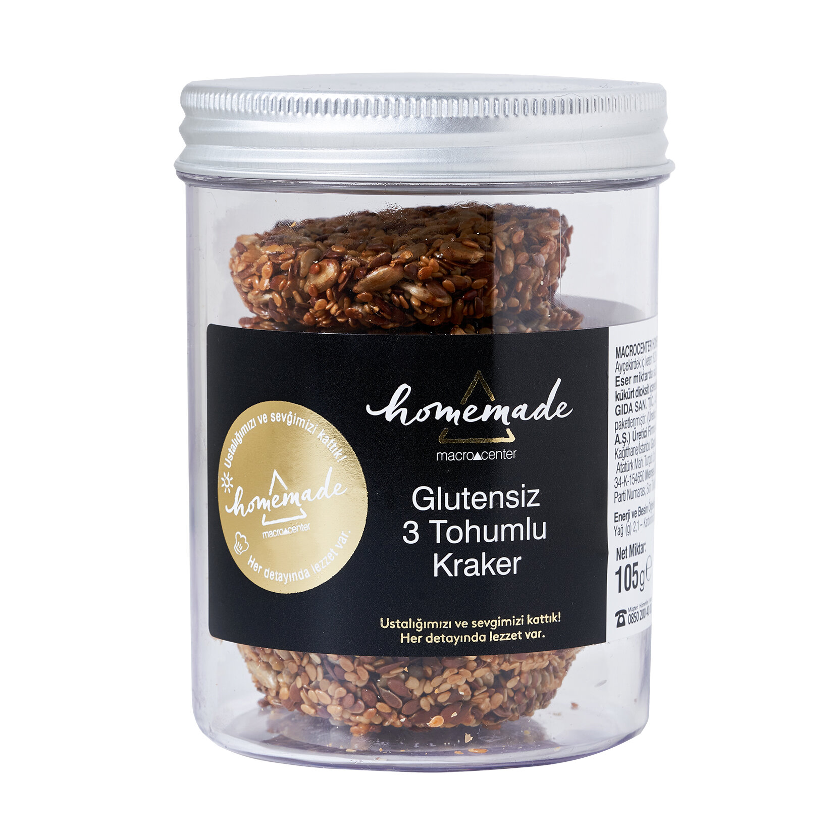 Homemade Glütensiz 3 Tohumlu Kraker 105 G