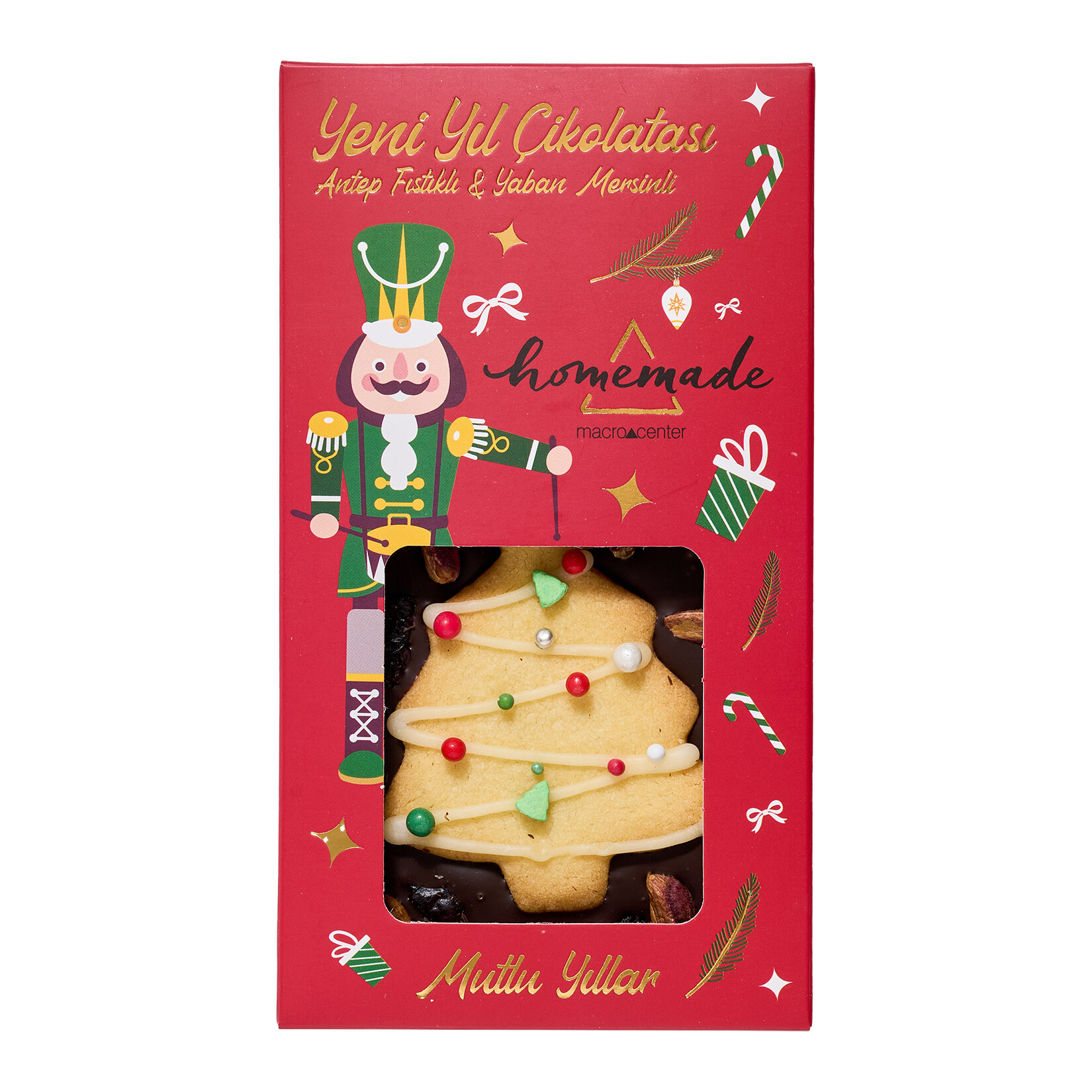 Yeni Yıl Çikolatası Antep Fıstıklı&yaban Mersinli