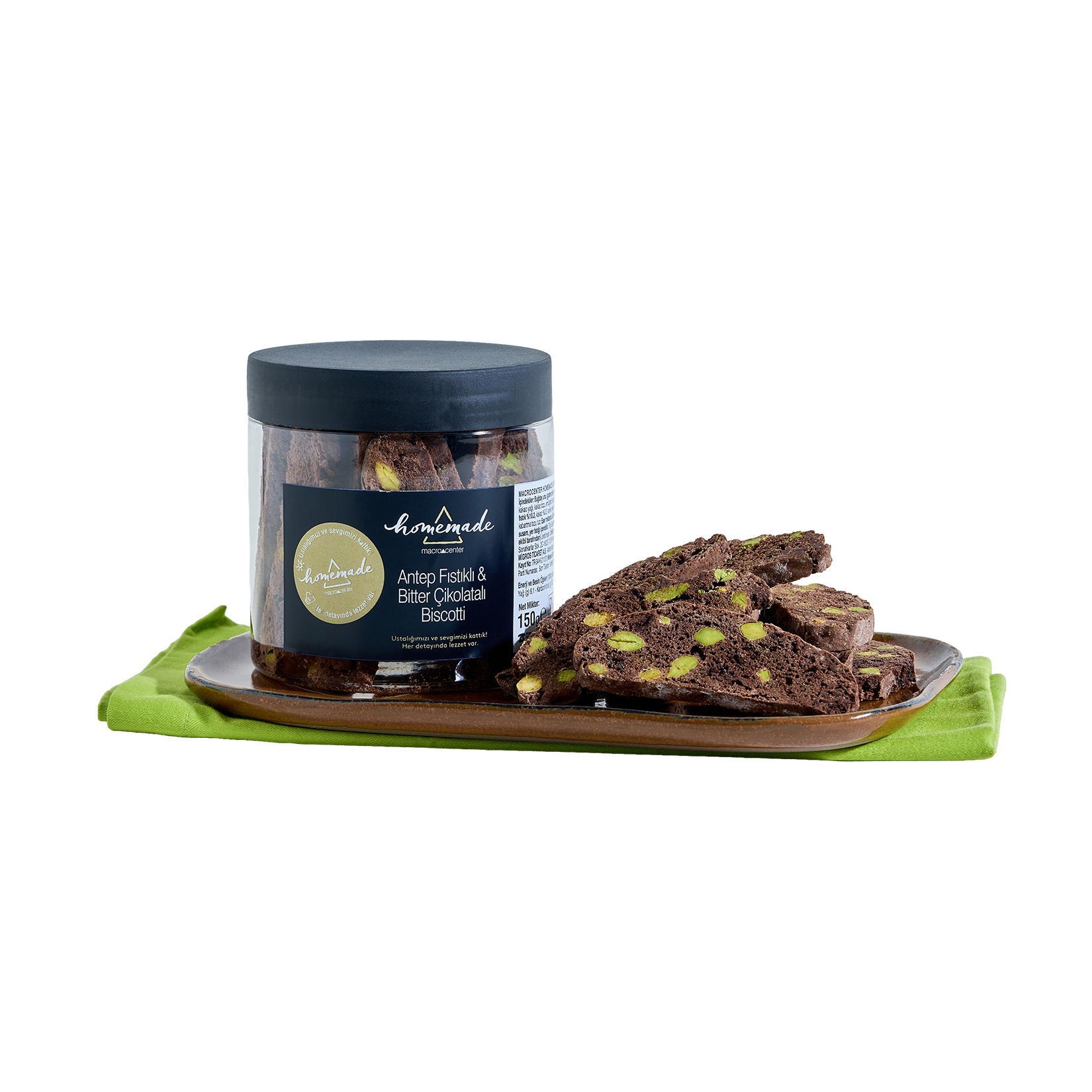 Homemade Antep Fıstığı ve Bitter Çikolata Biscotti 150 G