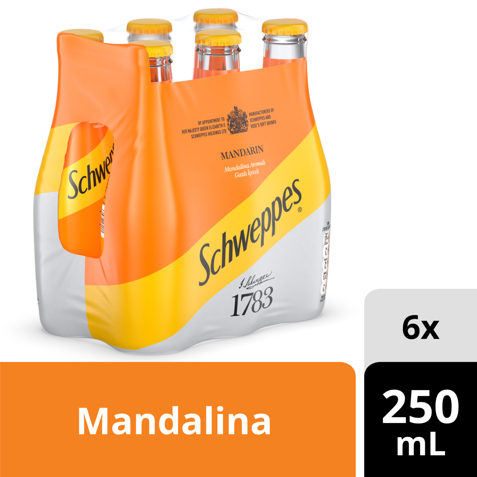 Schweppes Mandalina Aromalı Gazlı İçecek Cam 6X250 Ml