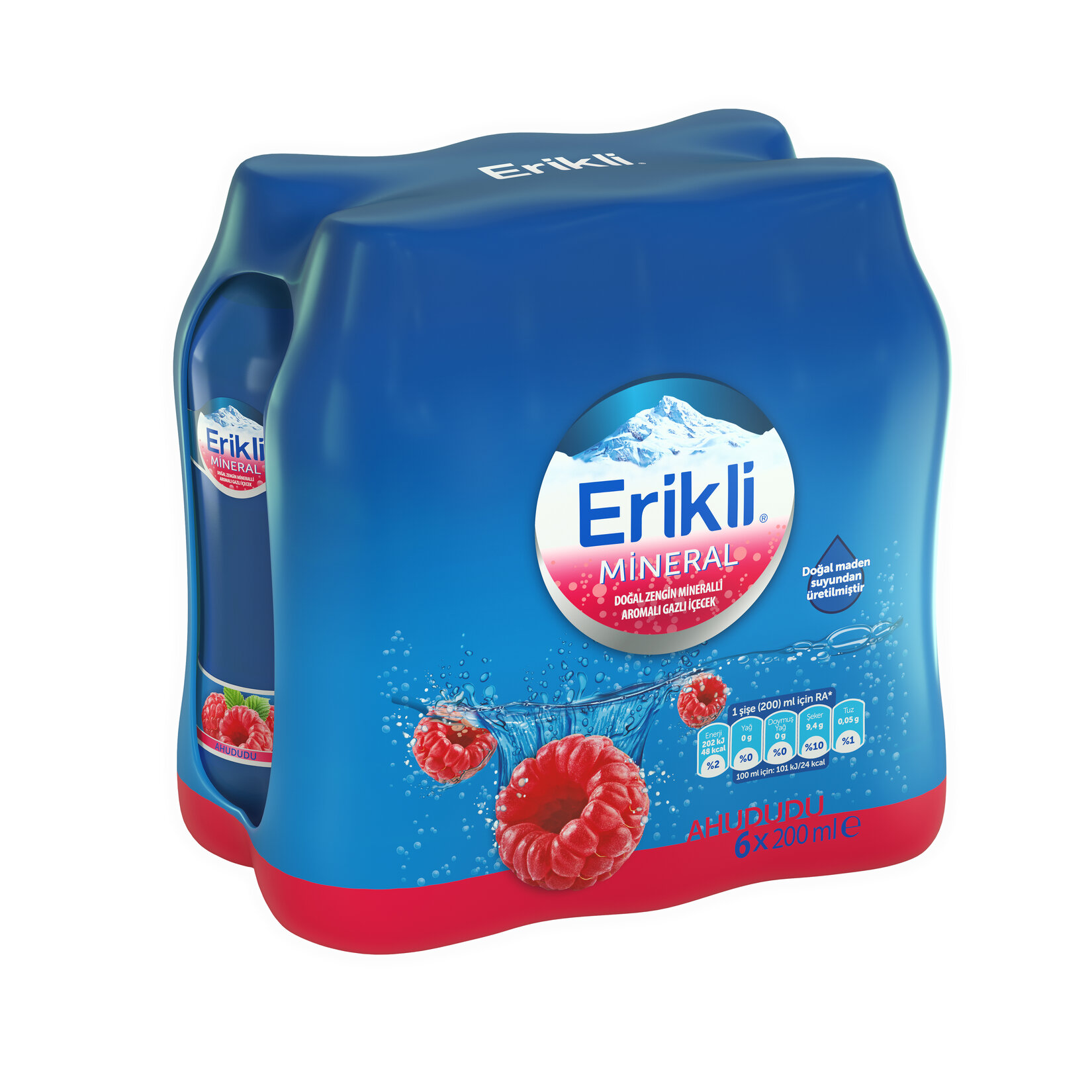 Erikli Ahududu Doğal Mineralli Gazlı İçecek 6X200 Ml