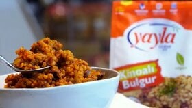 Kinoalı Patlıcanlı Bulgur Pilavı