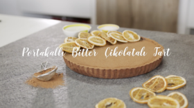 Portakallı Bitter Çikolatalı Tart