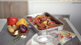Patatesli ve Sebzeli Bratwurst Sosisler