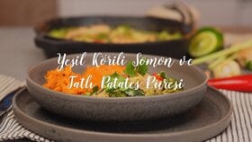 Yeşil Körili Somon ve Tatlı Patates Püresi Tarifi