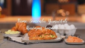 Füme Somonlu Yumurtalı Kruvasan Sandviç Tarifi