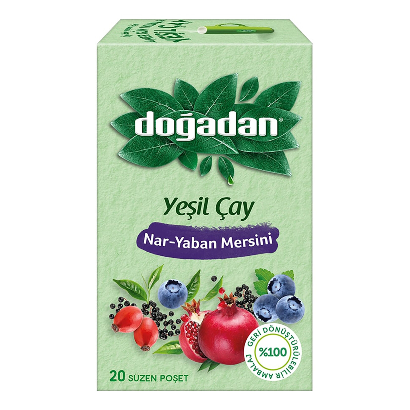 Doğadan Yeşil Çay Nar Yaban Mersini 20'li 36 G - Görsel 1