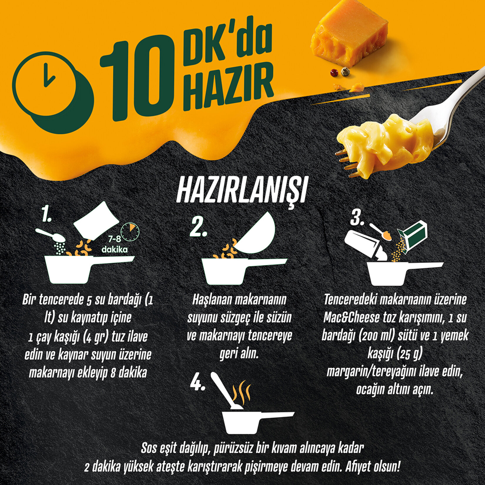 Knorr Çabuk Mac & Cheese Peynirli Makarna 212 G - Görsel 5