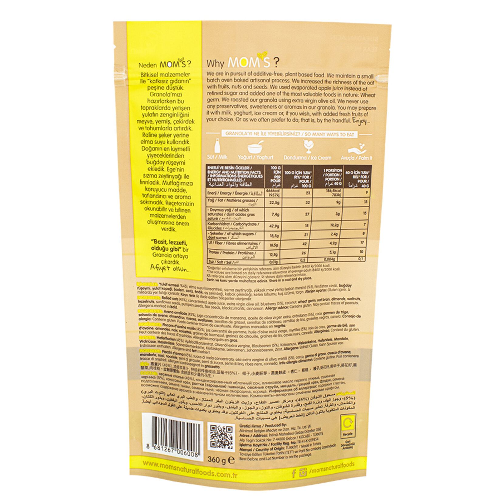 Moms Granola Yaban Mersini 360 G - Görsel 2