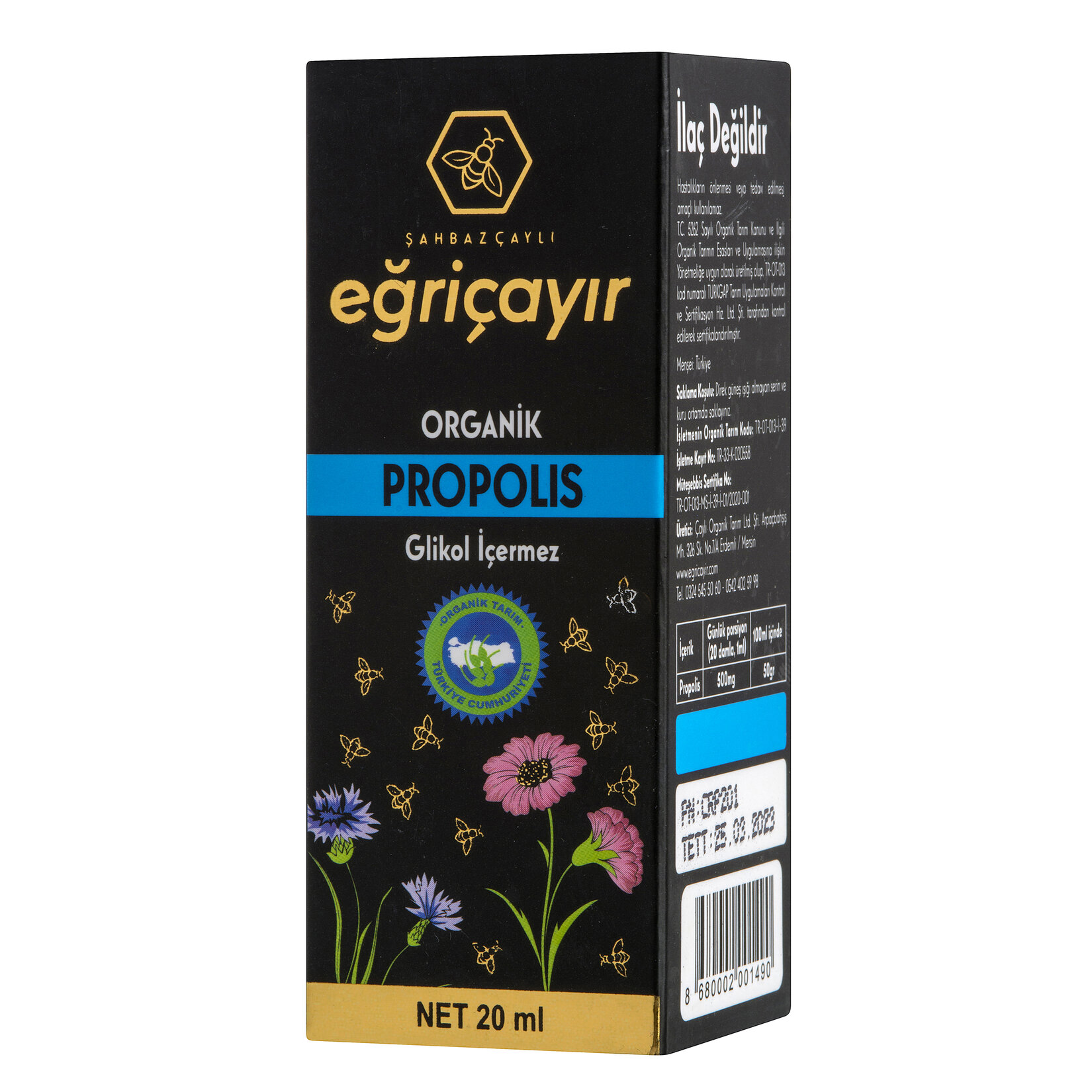 Eğriçayır Organik Propolis Damla Su Bazlı 20 Ml