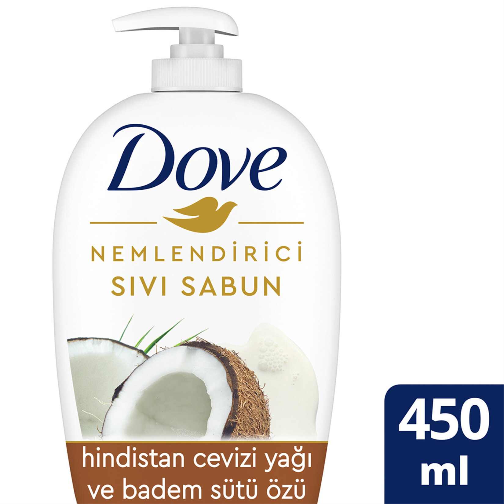 Dove Nemlendirici Sıvı Sabun Hindistan Cevizi Yağı ve Badem Sütü Özü 450 Ml - Görsel 2