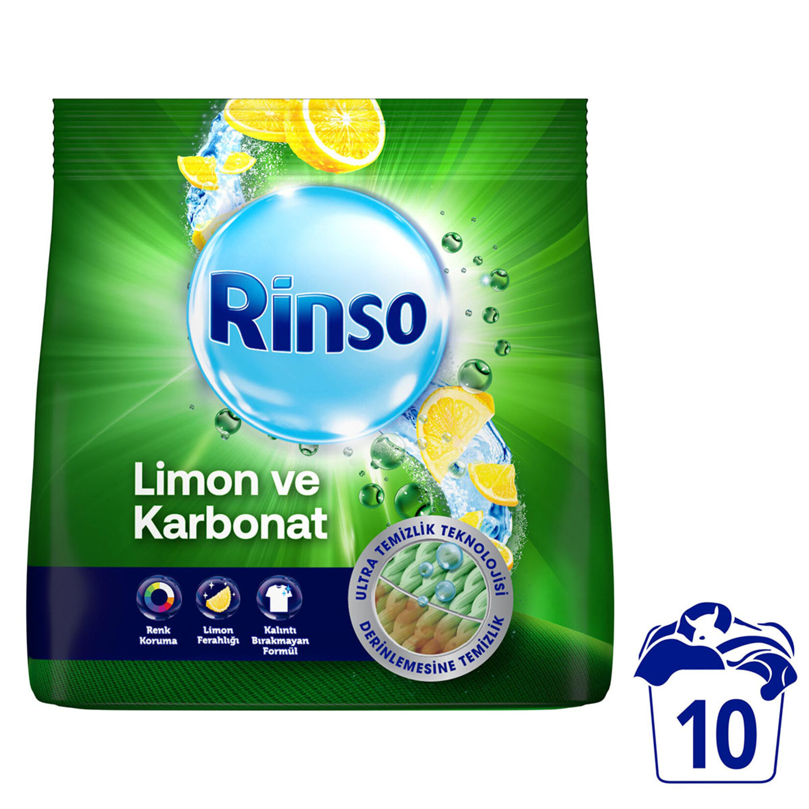 Rinso Toz Çamaşır Deterjanı Limon ve Karbonat Renkliler ve Beyazlar İçin Derinlemesine Temizlik 1,5 KG - Görsel 2