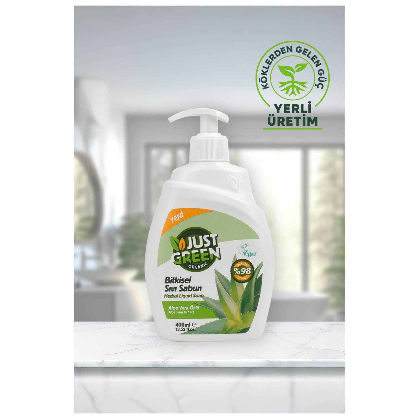Just Green Organic Aloe Veralı Sıvı Sabun 400 Ml - Görsel 5